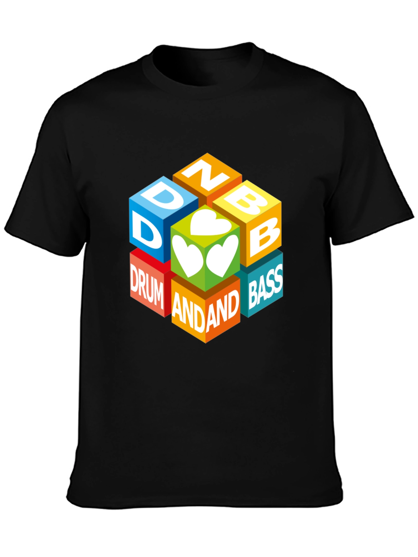 Drum and Bass Cube Graphic T-Shirt