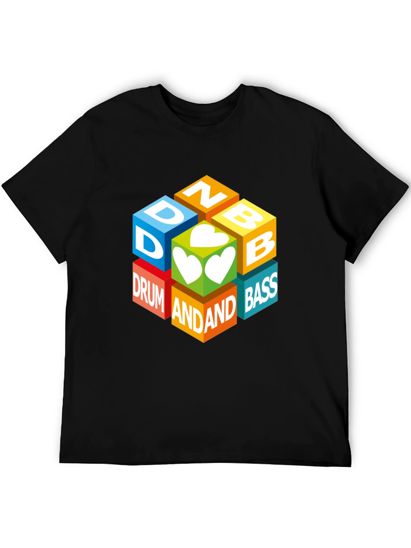 Drum and Bass Cube Graphic T-Shirt