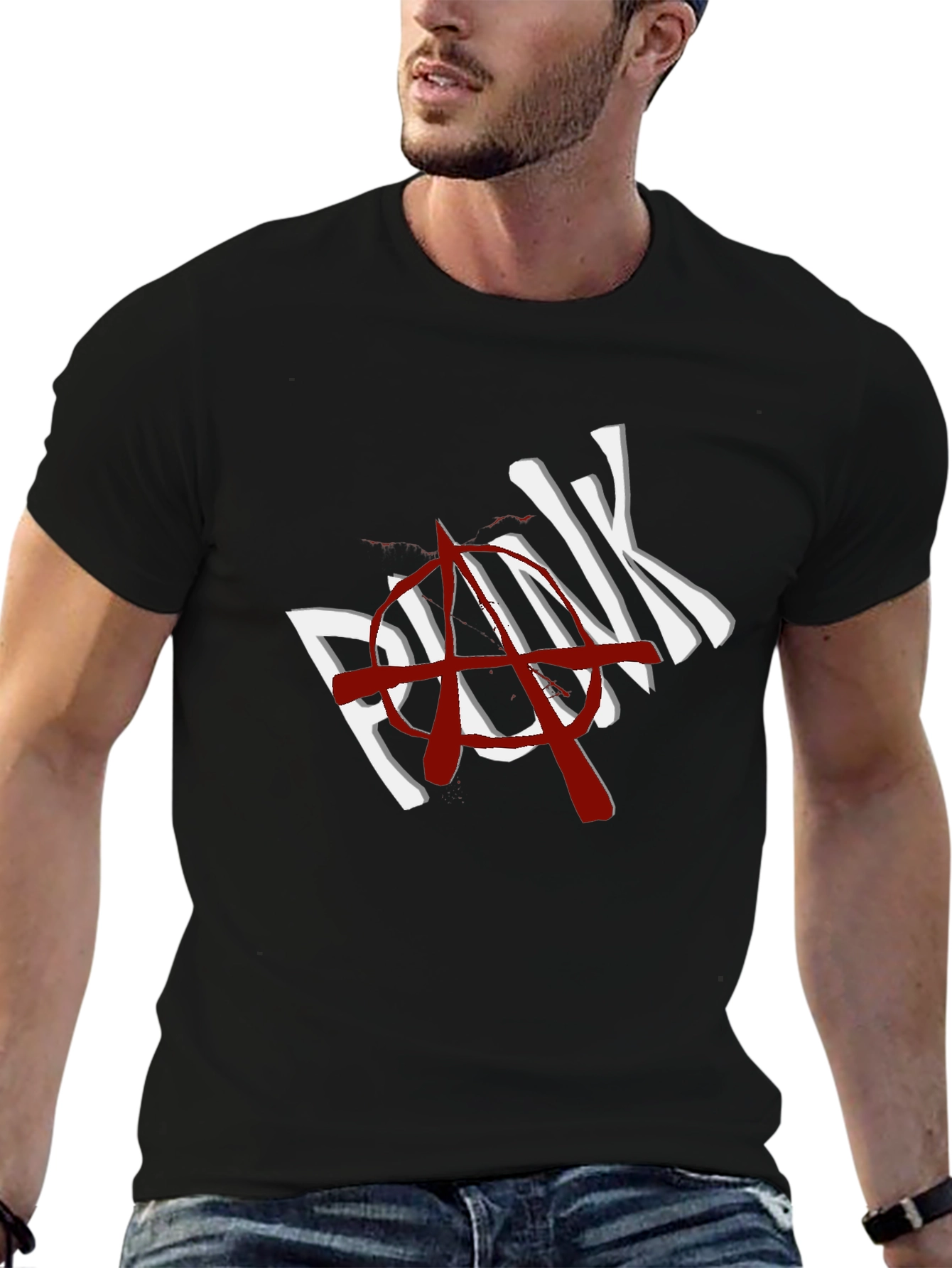 Punk Anarchy Graphic T-Shirt - Black