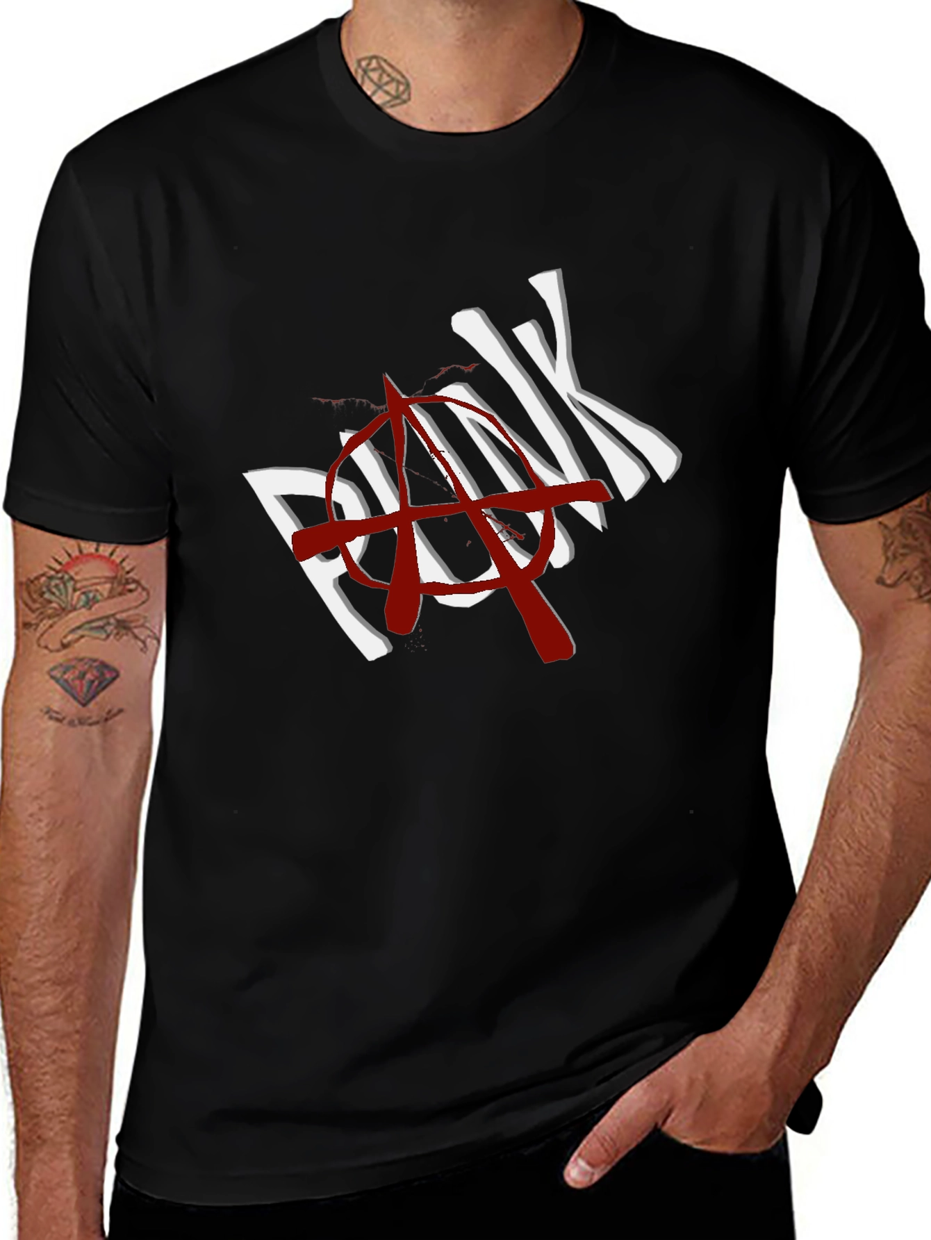 Punk Anarchy Graphic T-Shirt - Black