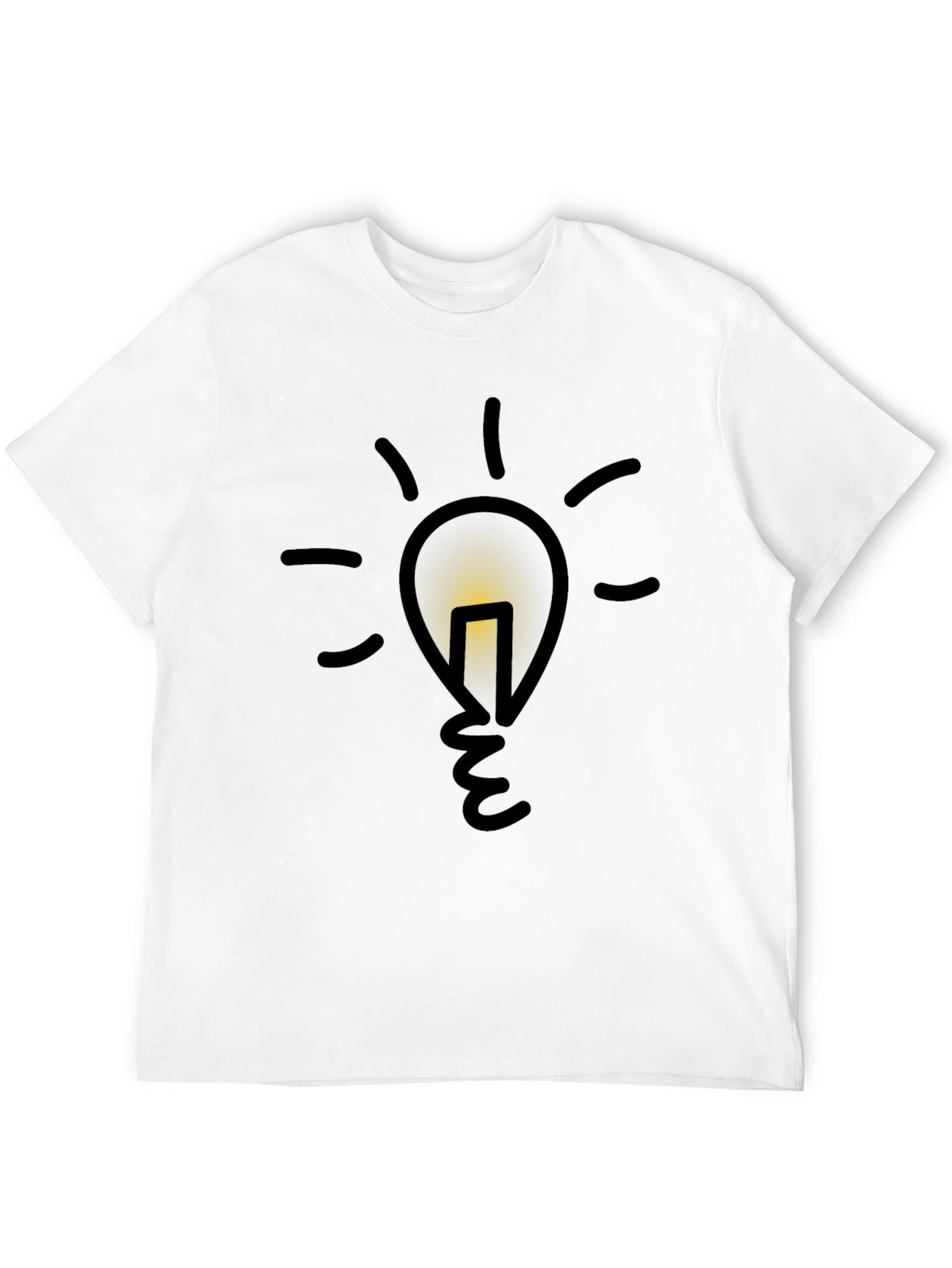 Idea Bulb Graphic Tee - Black Cotton T-Shirt