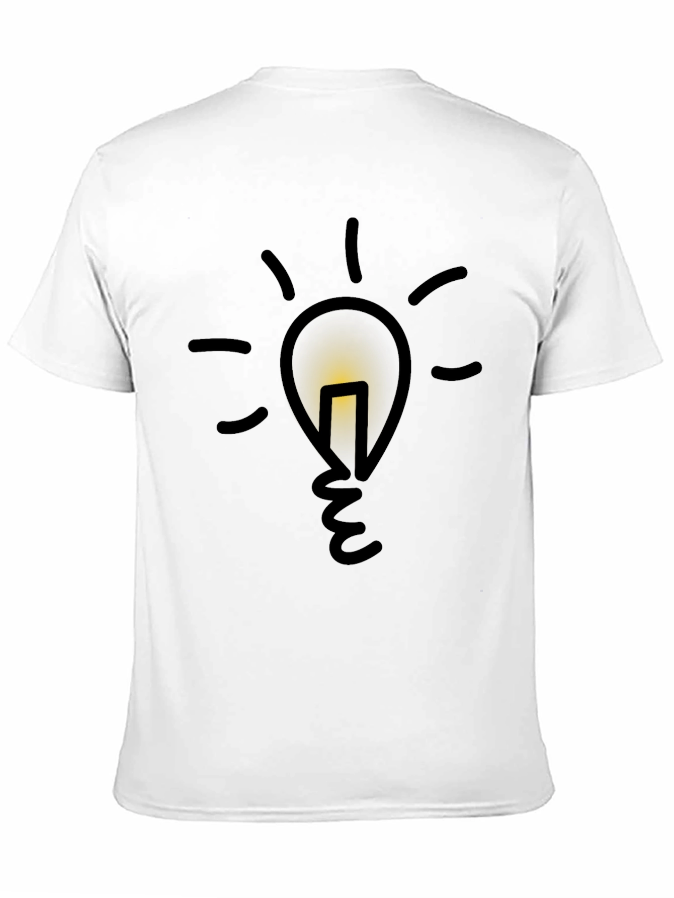 Idea Bulb Graphic Tee - Black Cotton T-Shirt
