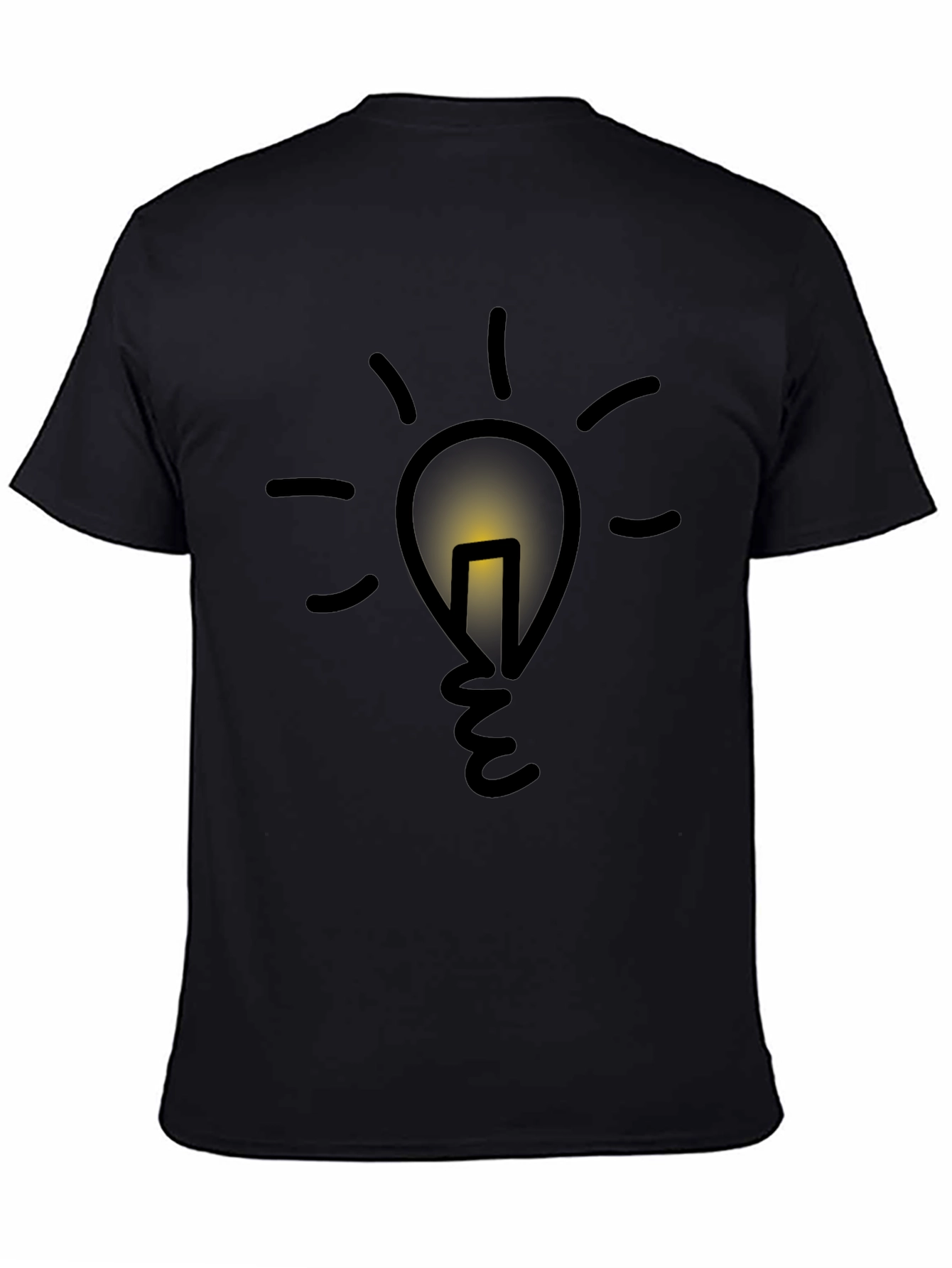 Idea Bulb Graphic Tee - Black Cotton T-Shirt