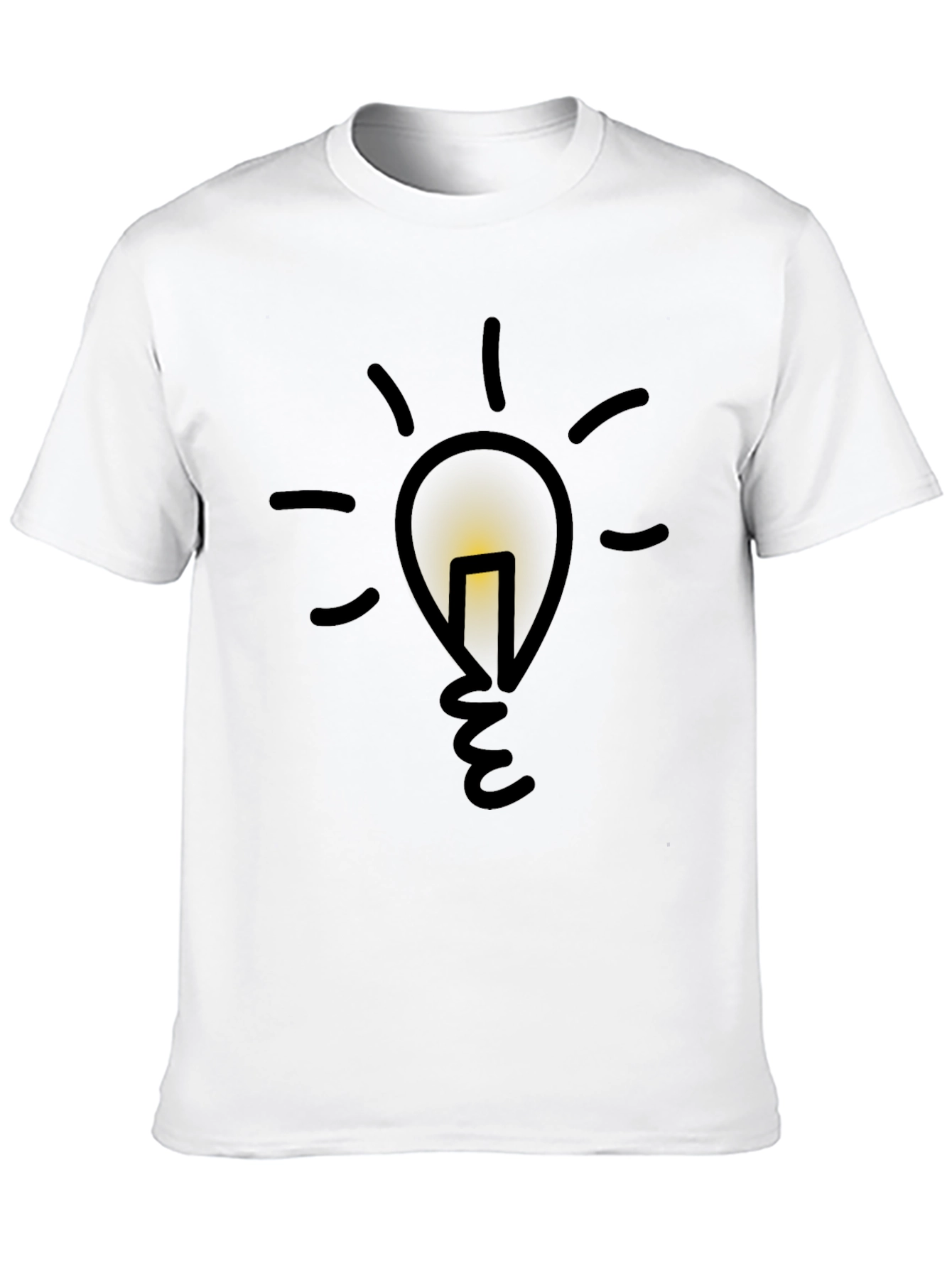 Idea Bulb Graphic Tee - Black Cotton T-Shirt