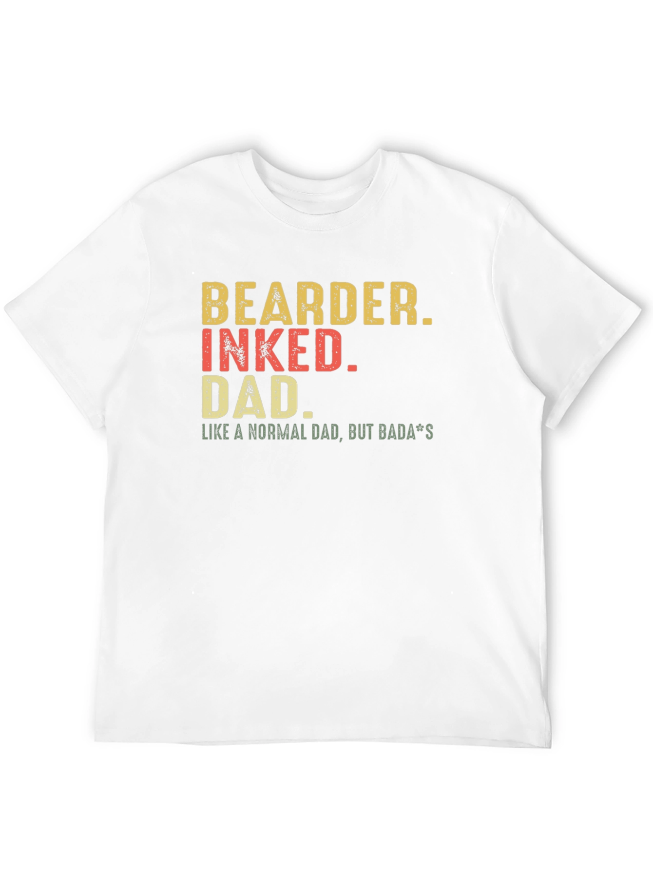 Bearded Inked Dad T-Shirt - Badass Father Tee