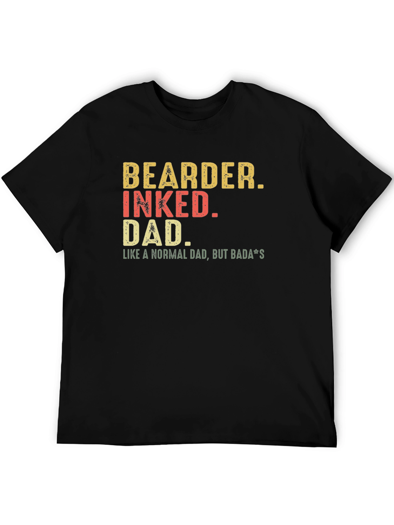 Bearded Inked Dad T-Shirt - Badass Father Tee