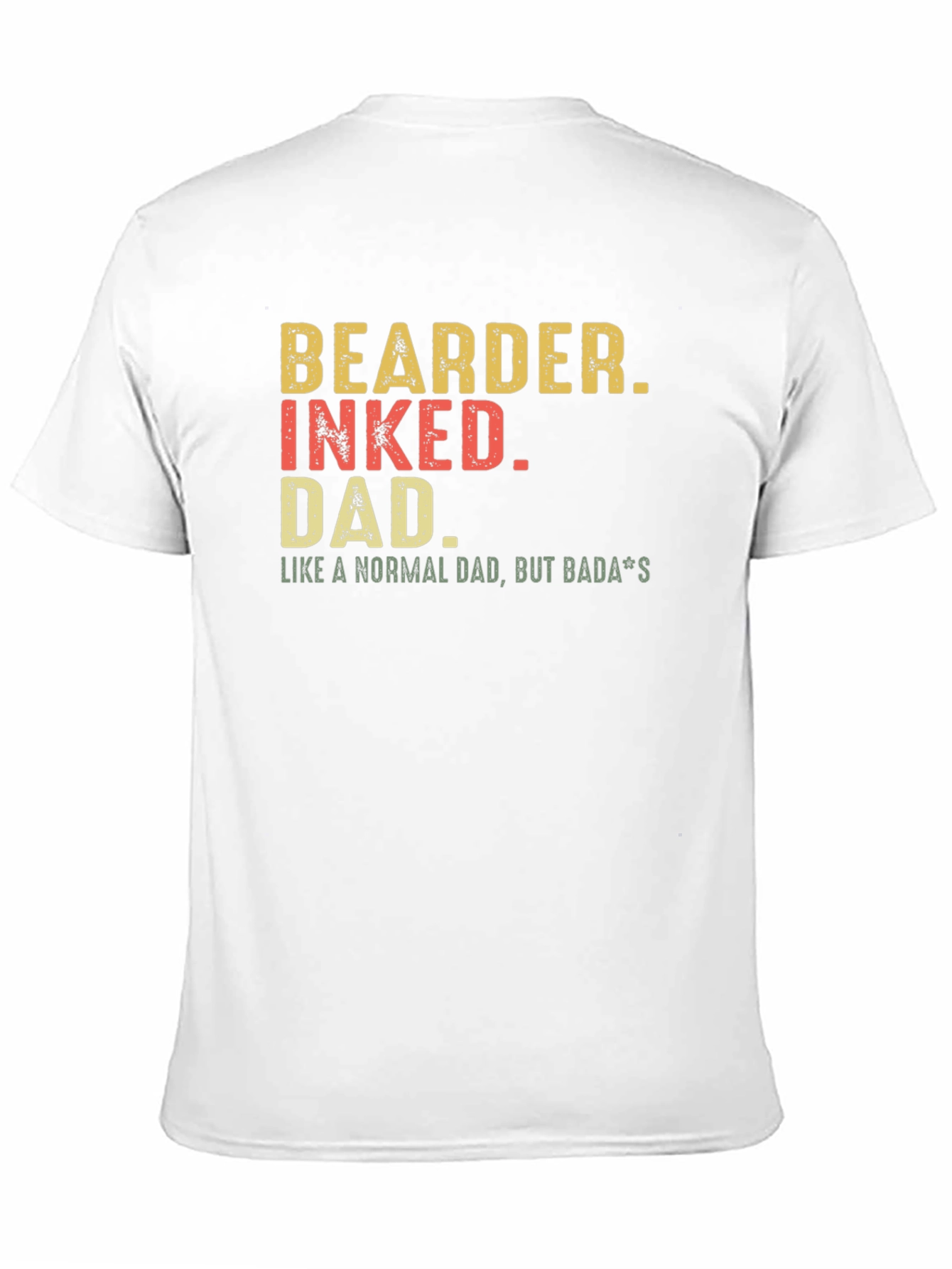 Bearded Inked Dad T-Shirt - Badass Father Tee