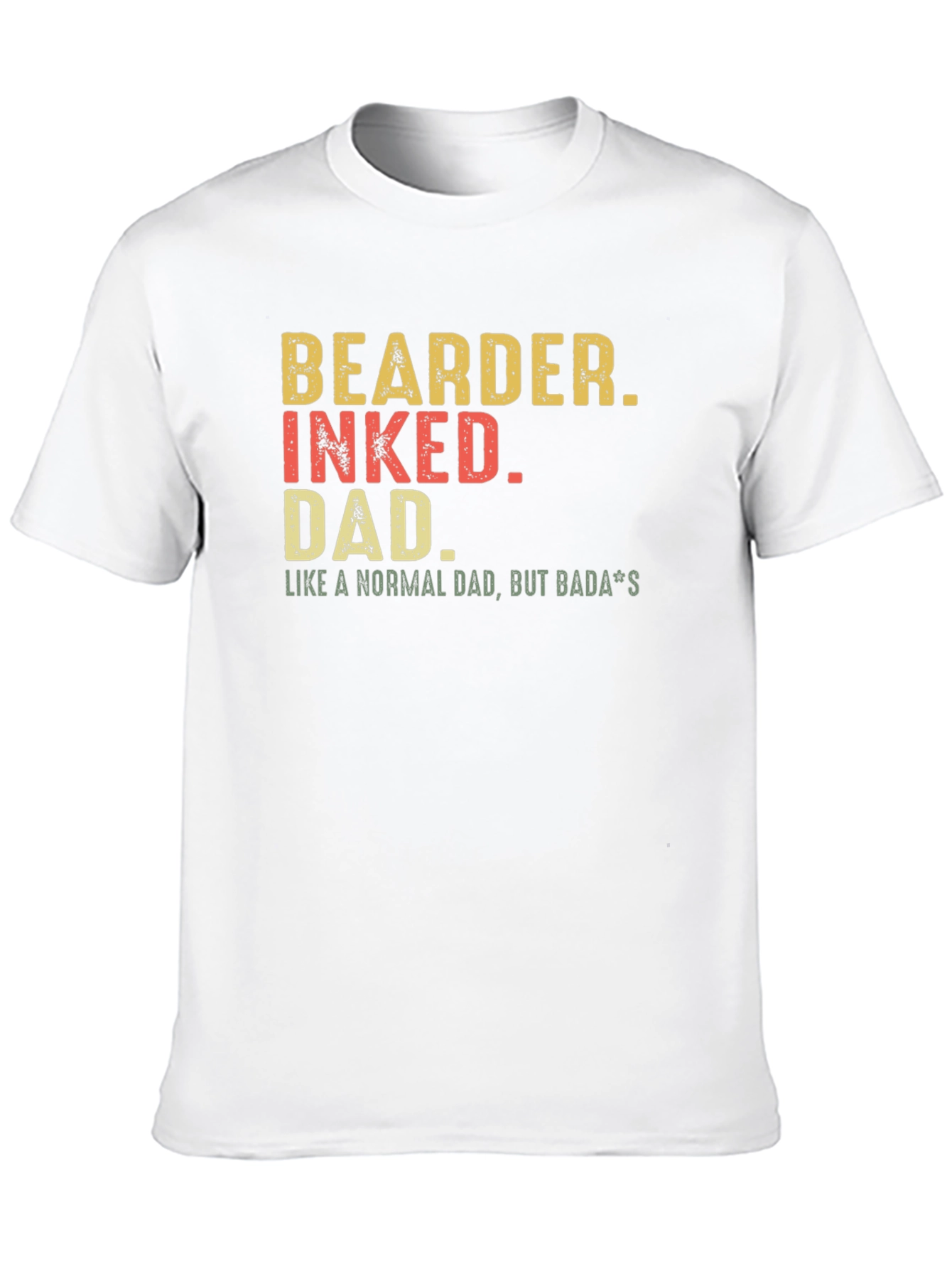 Bearded Inked Dad T-Shirt - Badass Father Tee