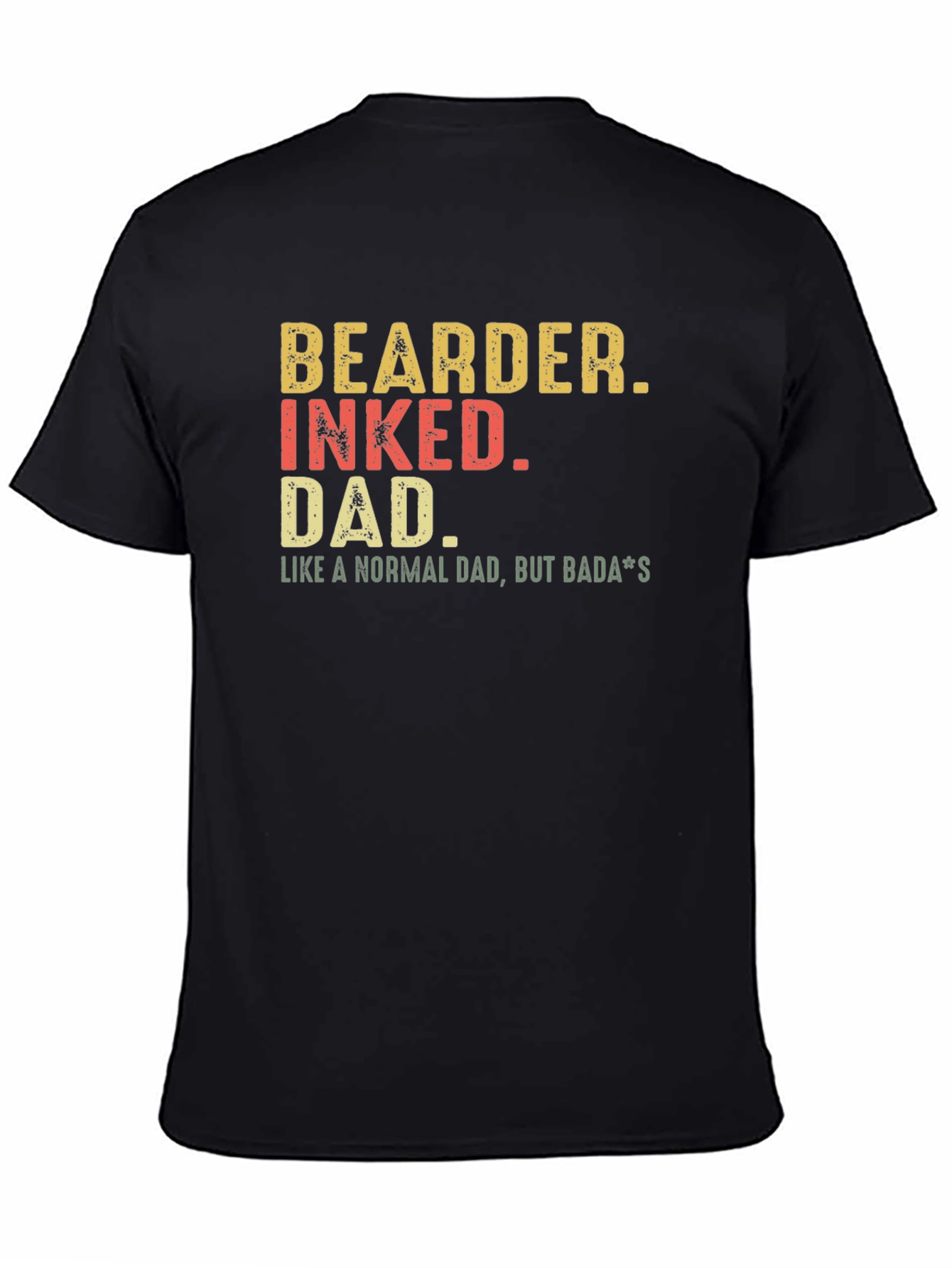 Bearded Inked Dad T-Shirt - Badass Father Tee