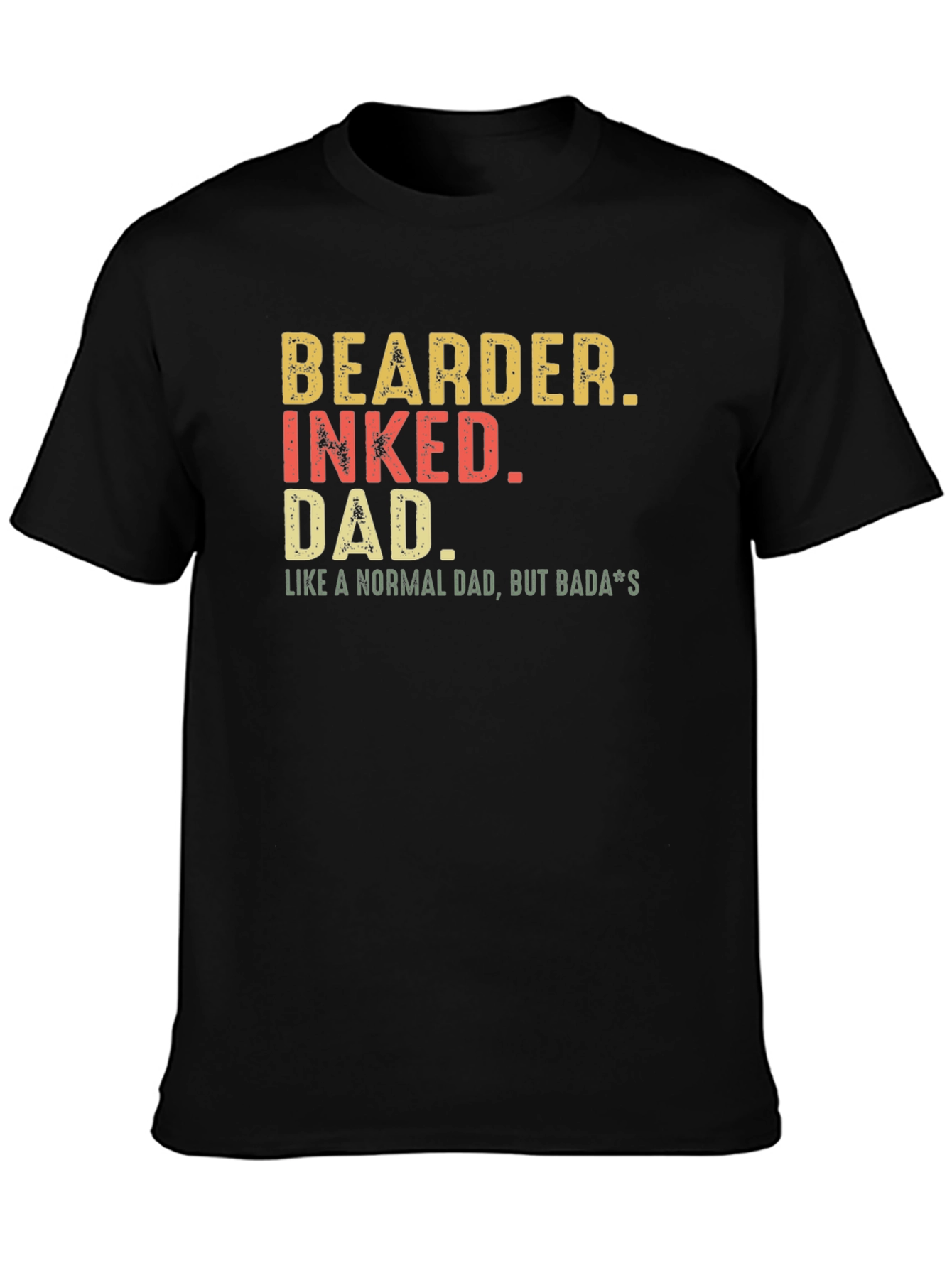 Bearded Inked Dad T-Shirt - Badass Father Tee