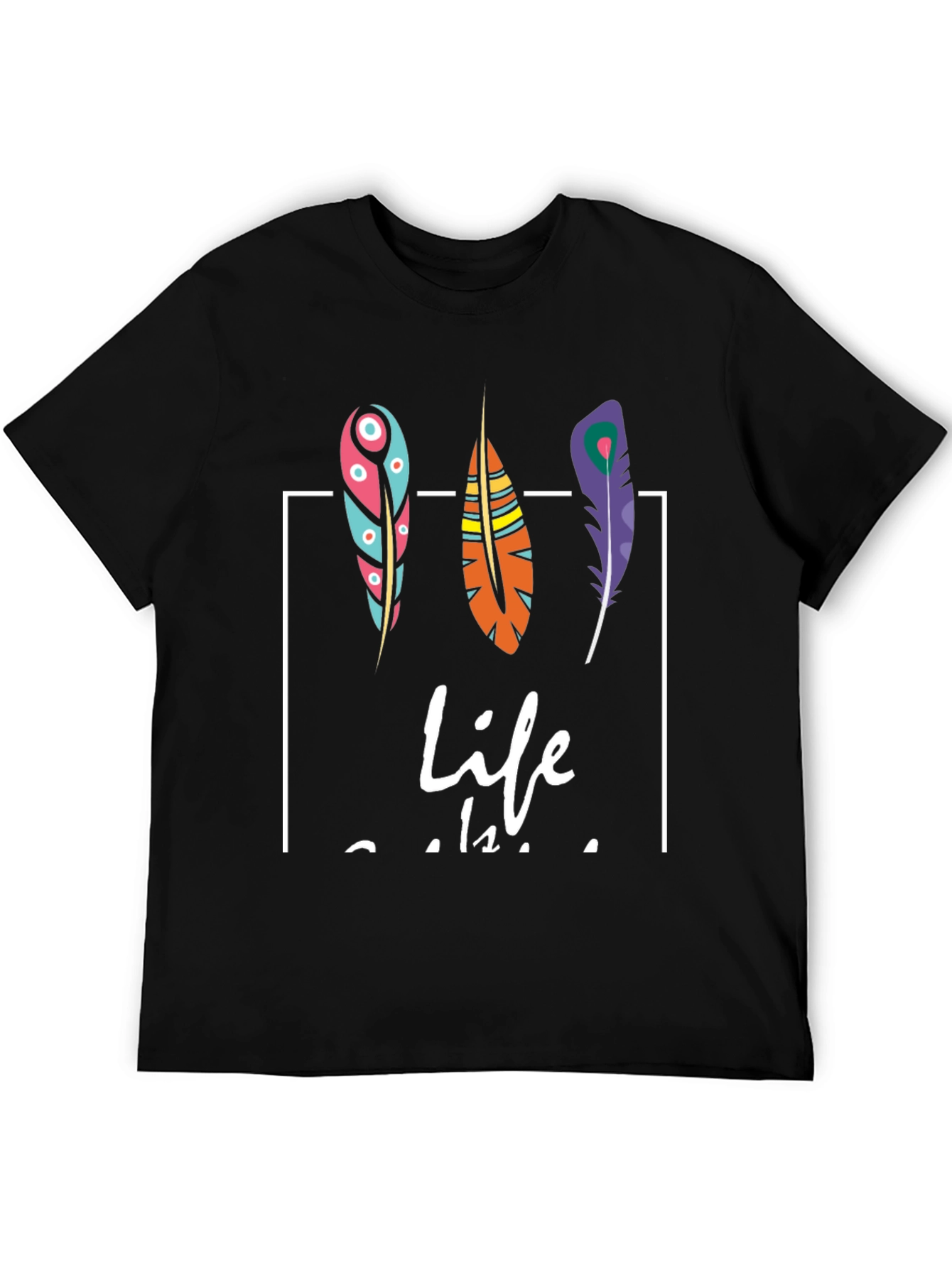 Feather Graphic Print T-Shirt