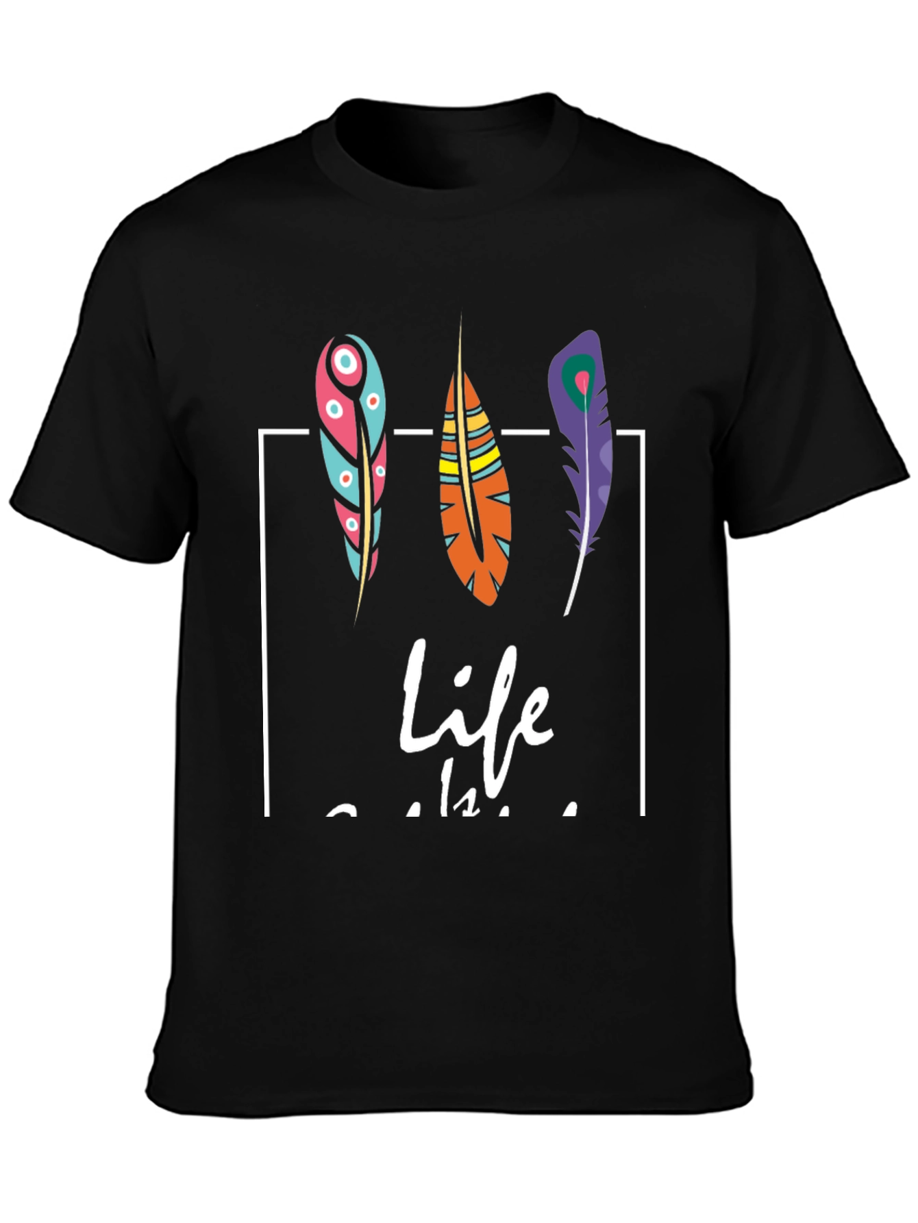 Feather Graphic Print T-Shirt