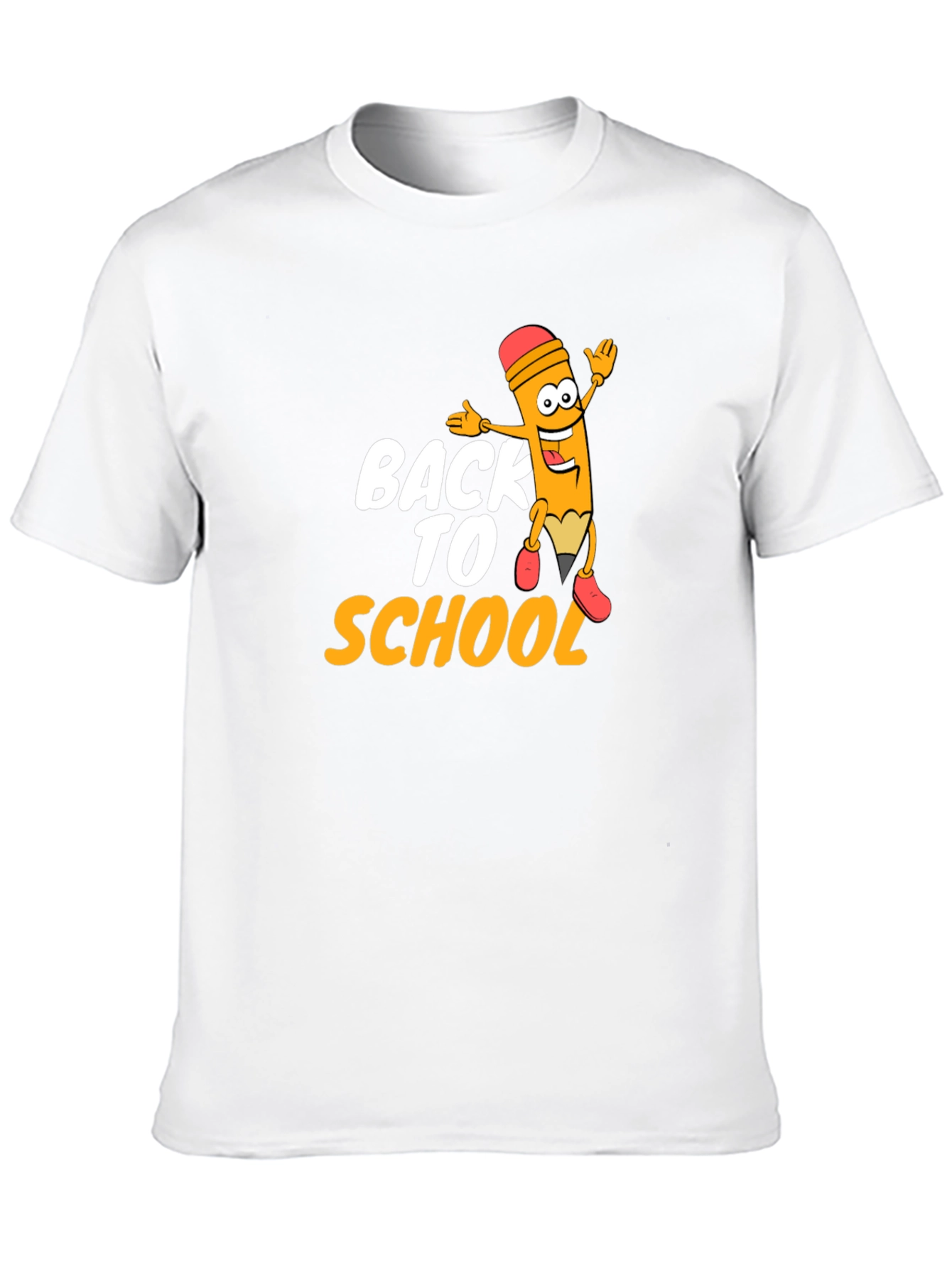 Back to School Pencil Cartoon Graphic T-Shirt