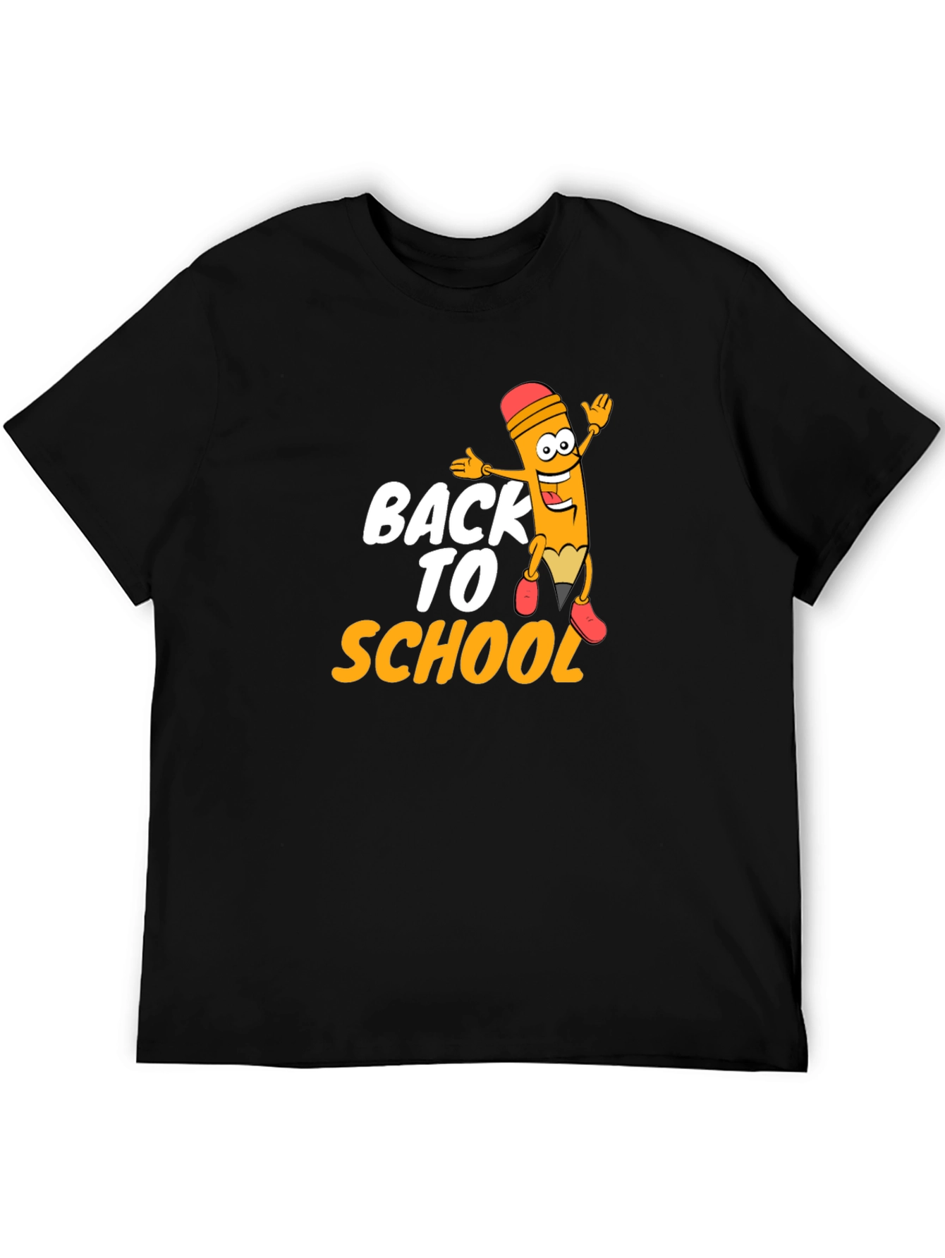 Back to School Pencil Cartoon Graphic T-Shirt