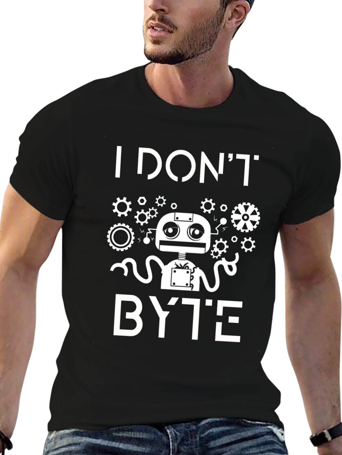 I Dont Byte T-Shirt - Funny Robot Programmer Tee