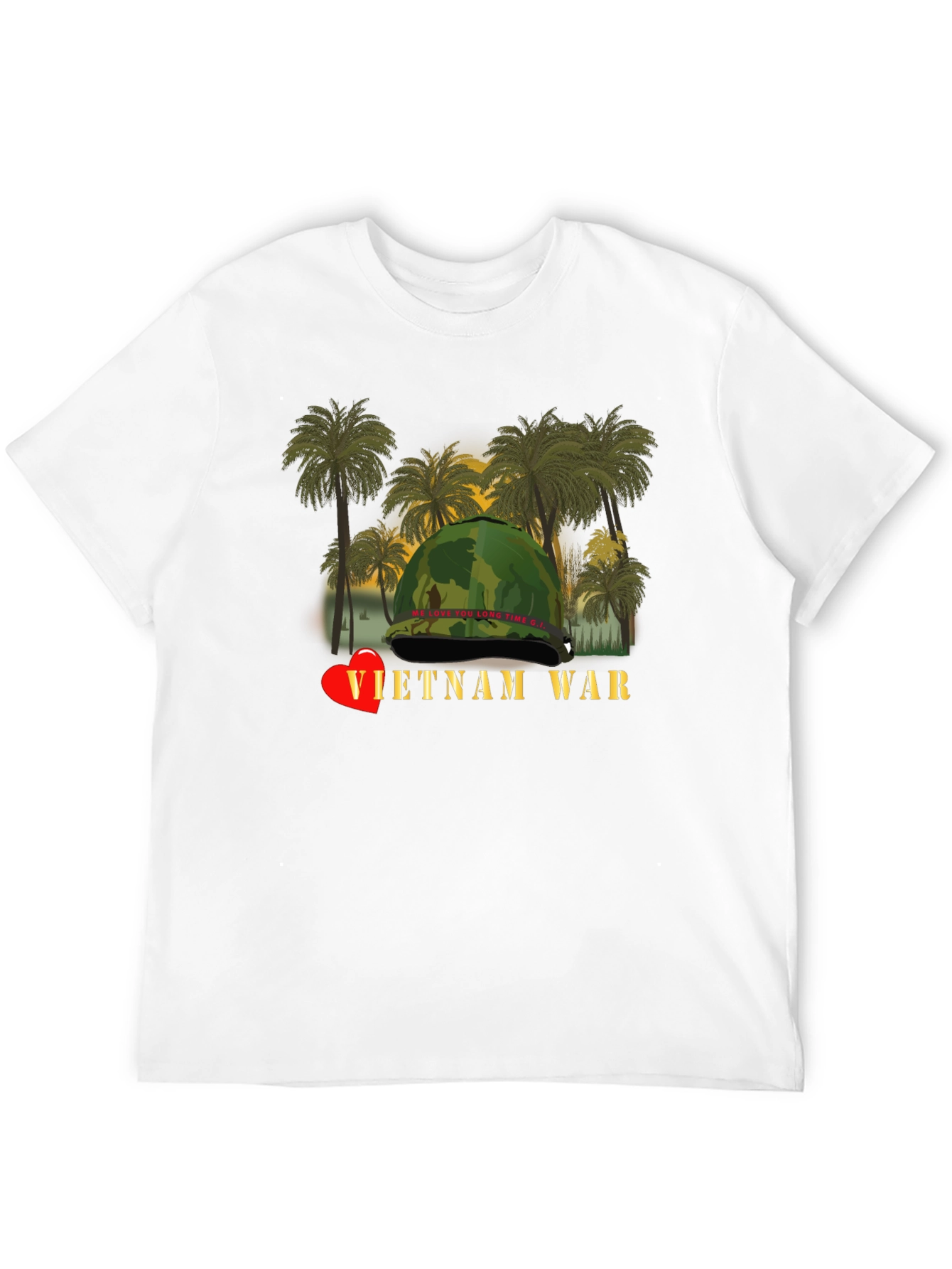 Vietnam War Heart T-Shirt - Black Unique Design