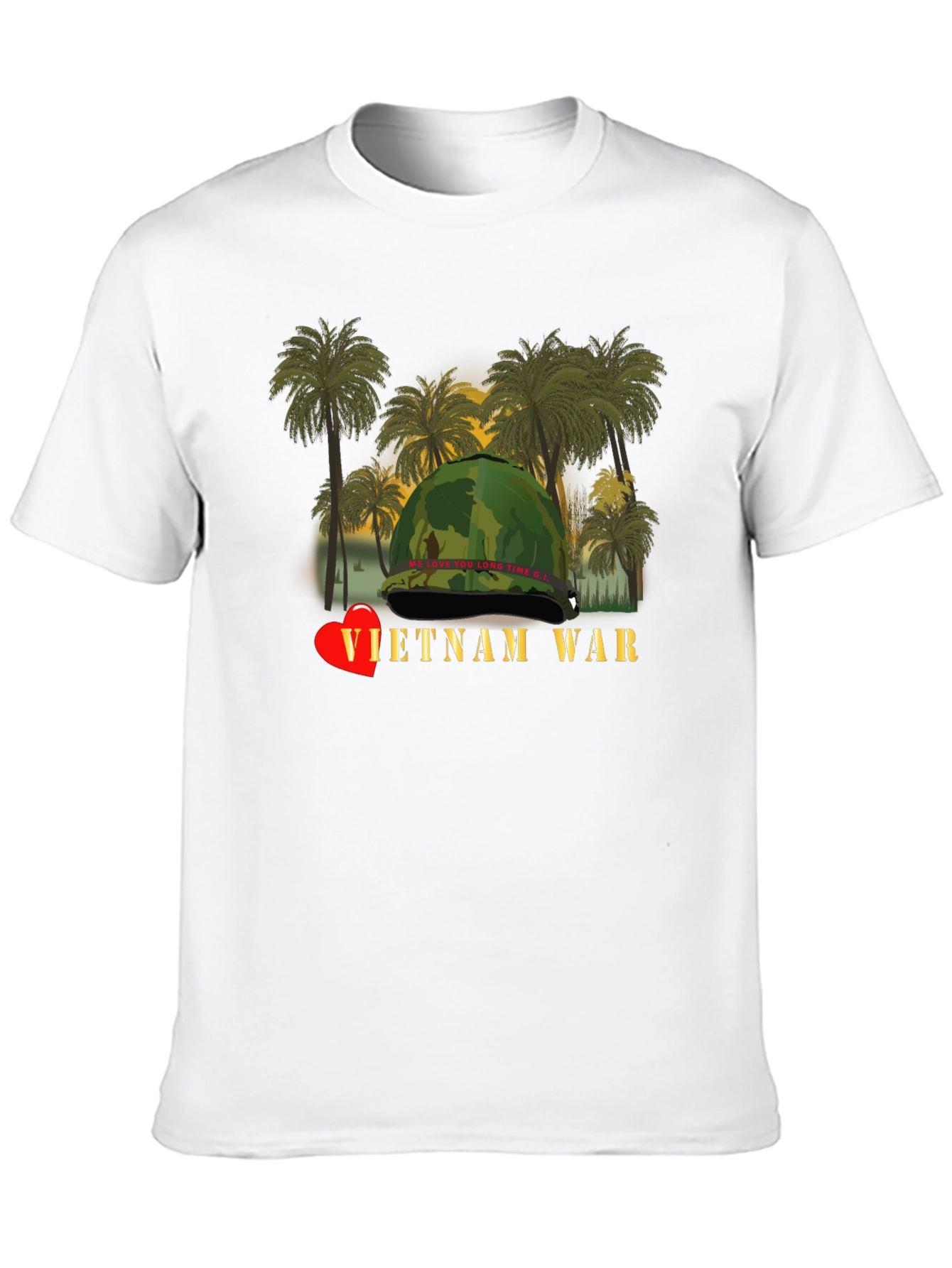 Vietnam War Heart T-Shirt - Black Unique Design