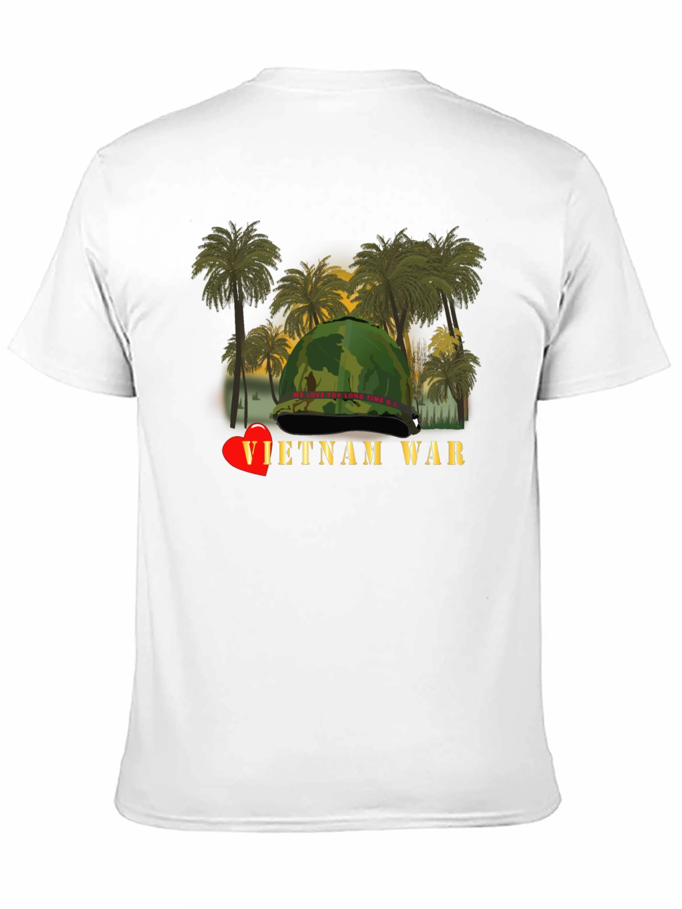 Vietnam War Heart T-Shirt - Black Unique Design