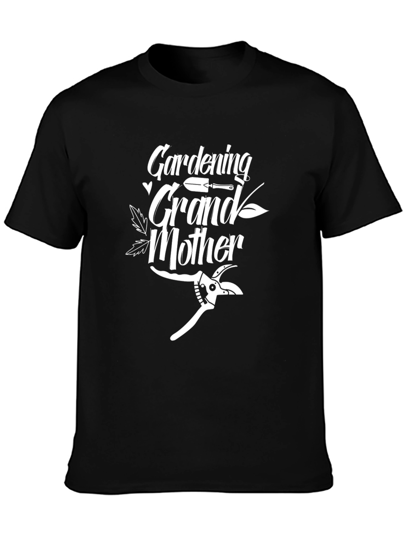 Gardening Grandmother Black T-Shirt