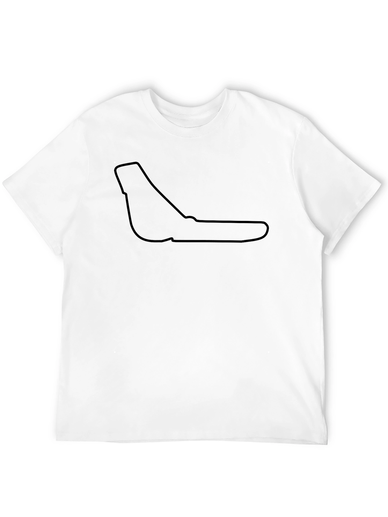 Minimalist Race Track Outline Black T-Shirt