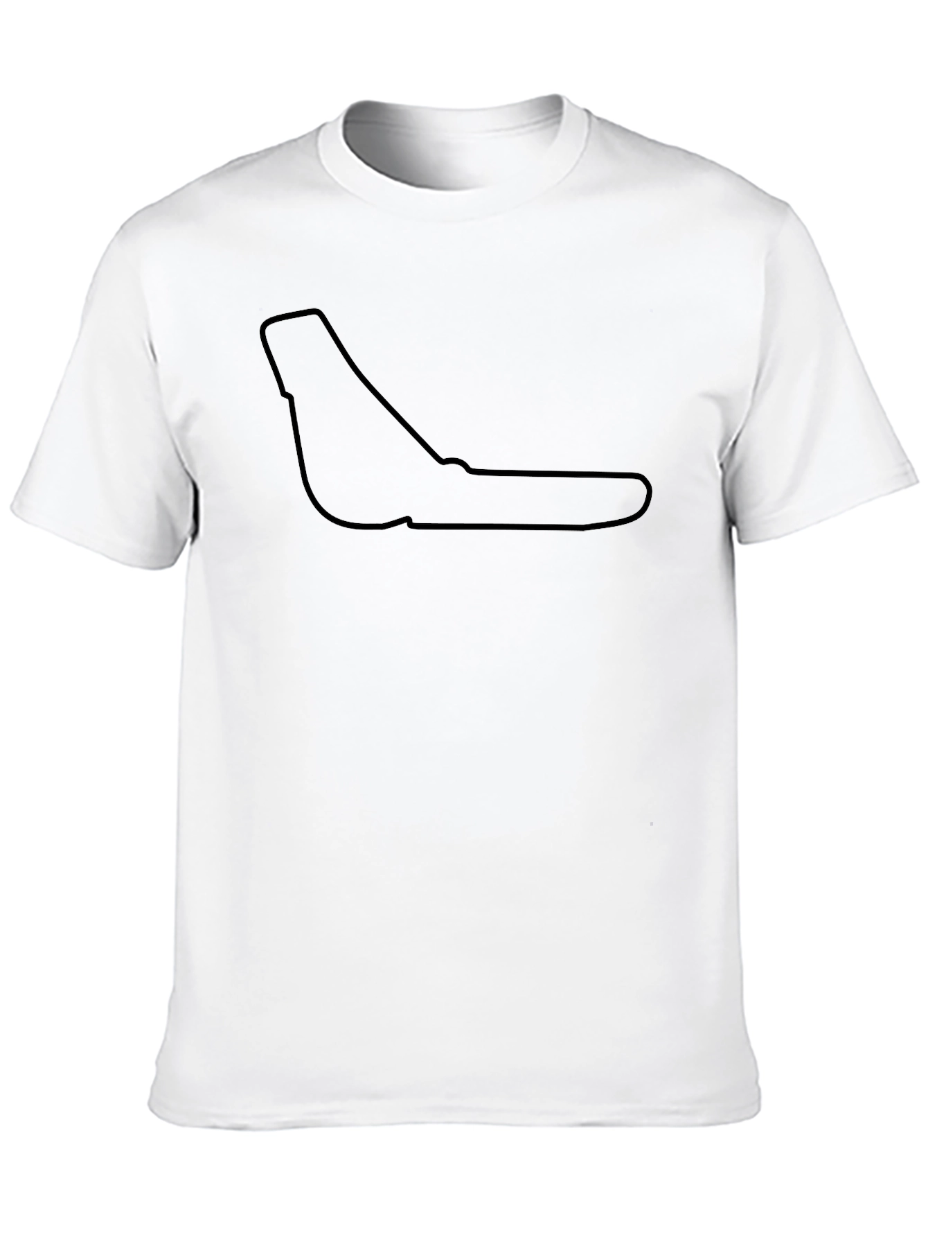 Minimalist Race Track Outline Black T-Shirt