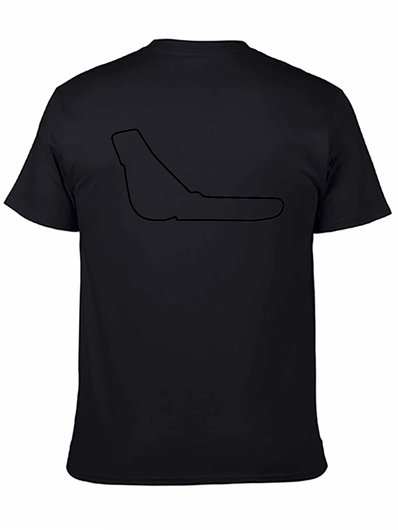 Minimalist Race Track Outline Black T-Shirt