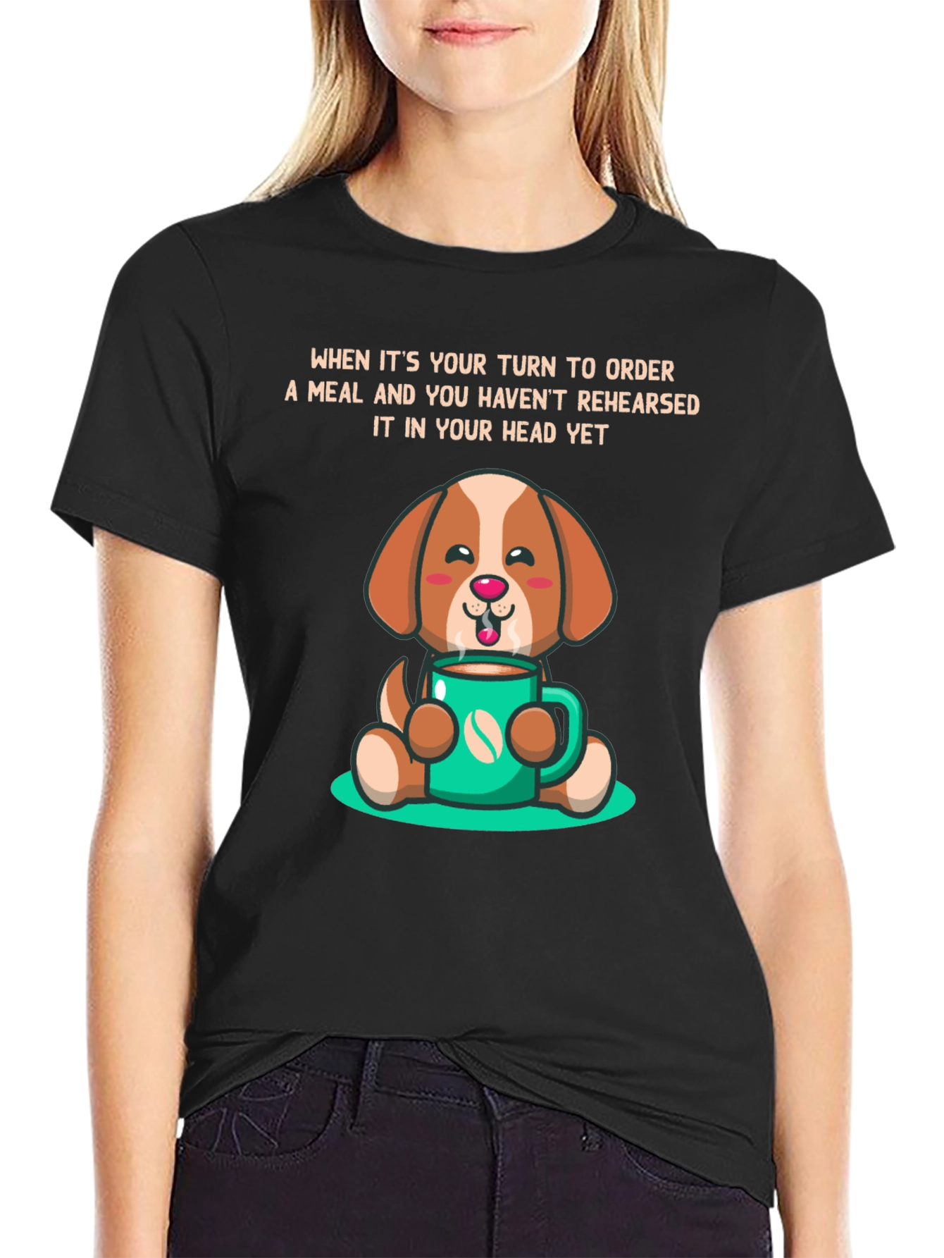 Dog & Coffee T-Shirt: Meal Ordering Humor