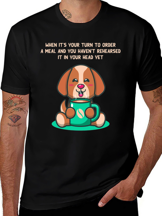 Dog & Coffee T-Shirt: Meal Ordering Humor
