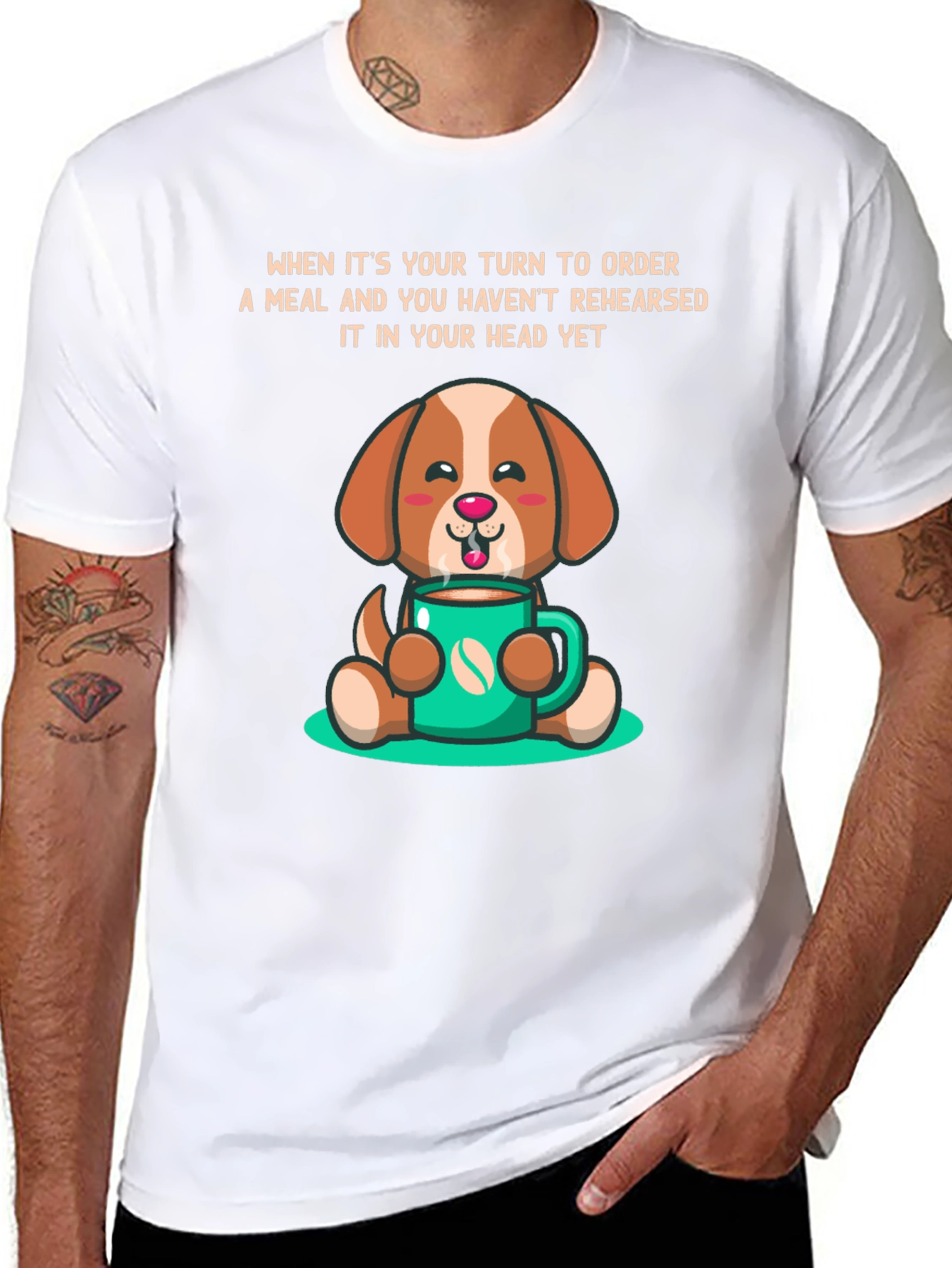 Dog & Coffee T-Shirt: Meal Ordering Humor