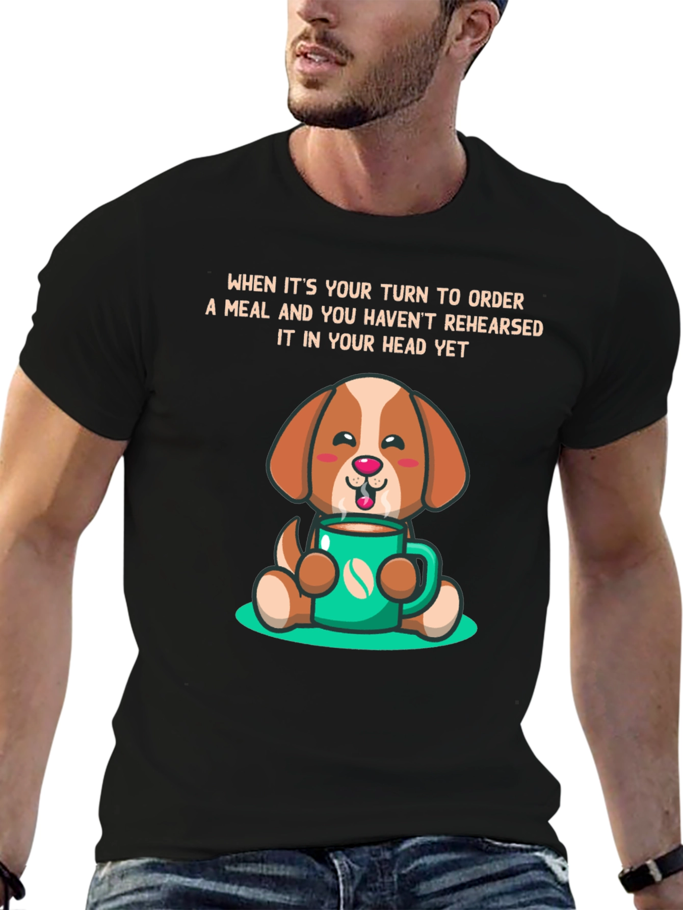 Dog & Coffee T-Shirt: Meal Ordering Humor
