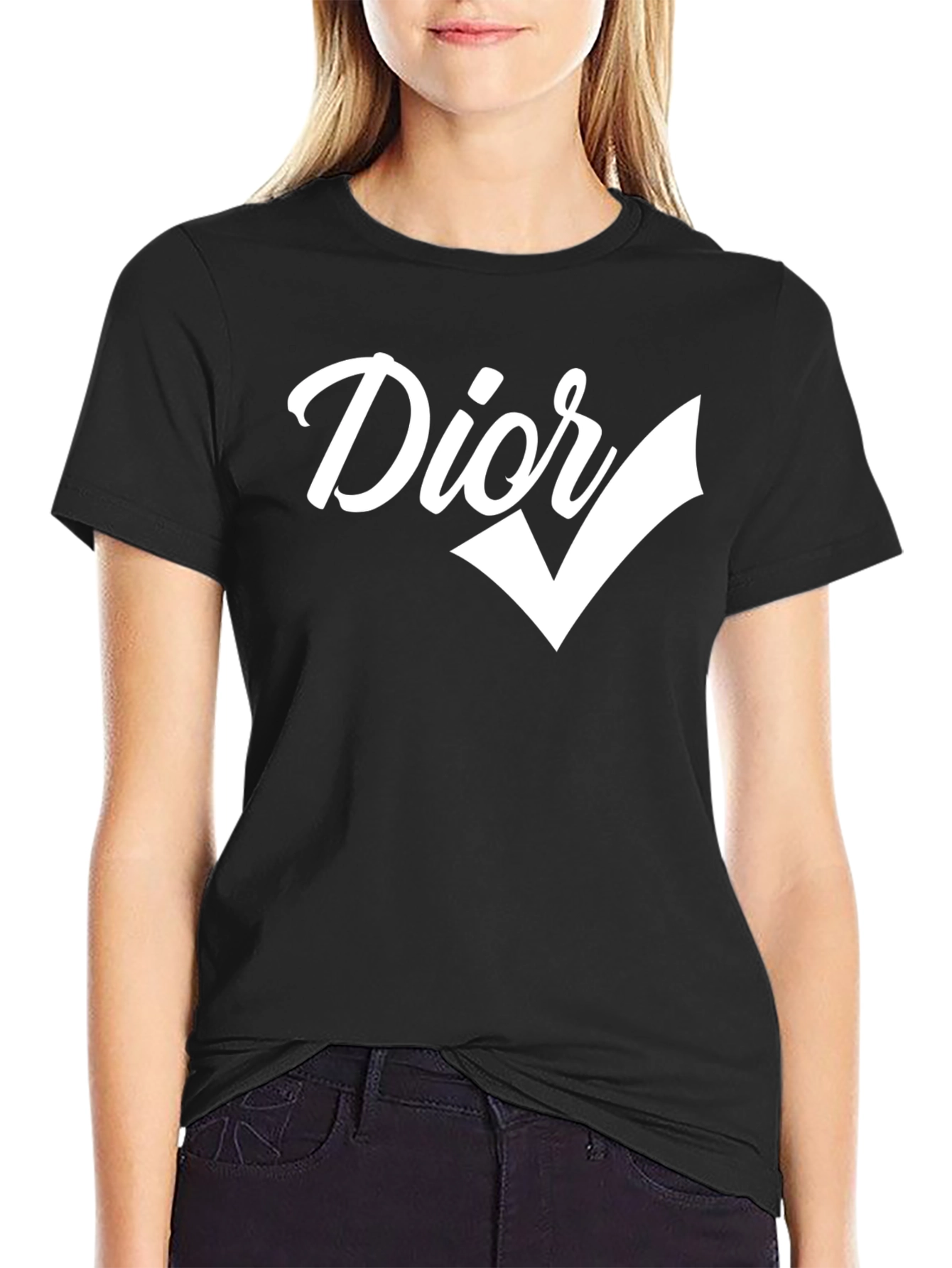Dior Check Graphic Black T-Shirt