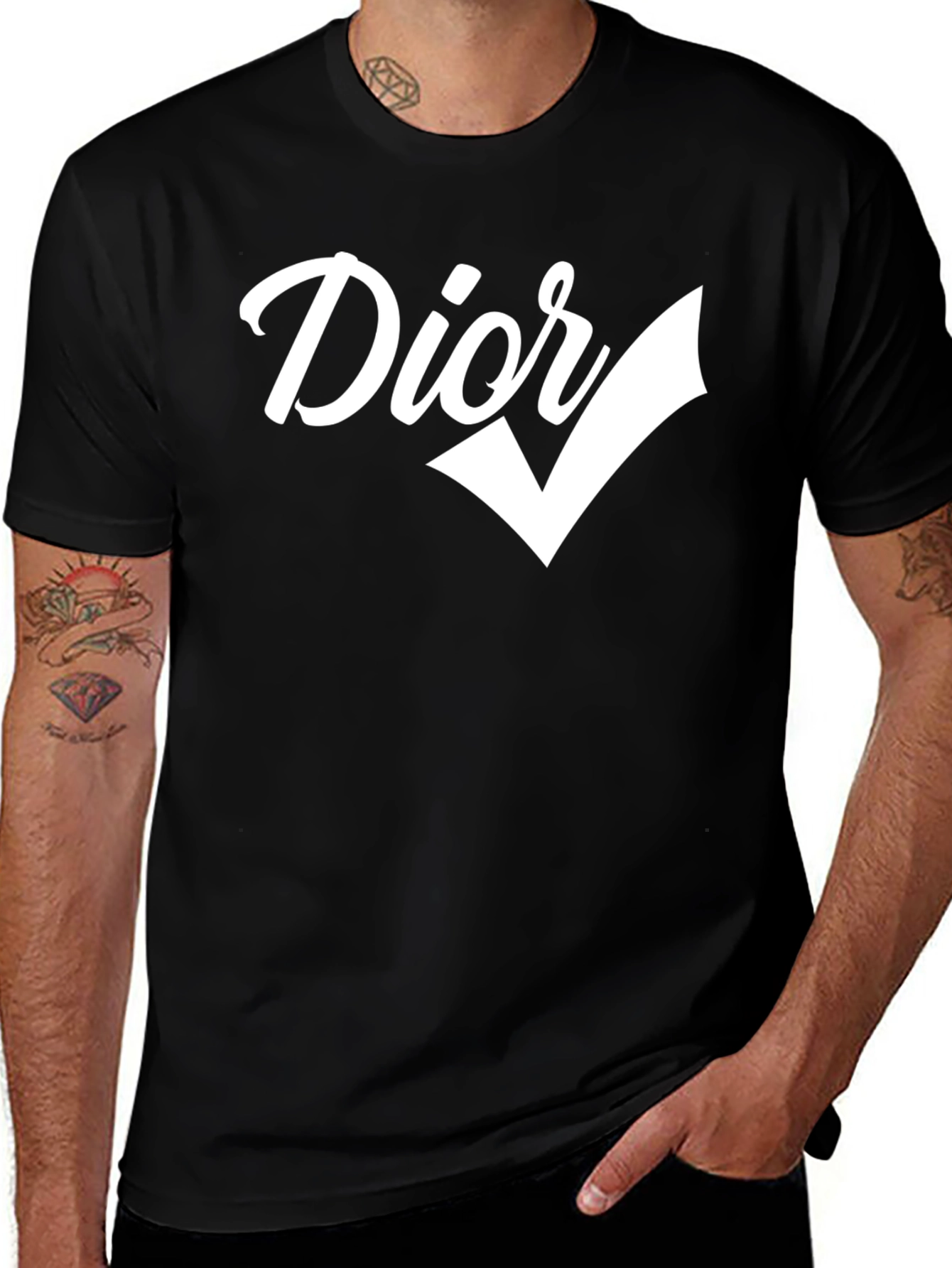 Dior Check Graphic Black T-Shirt