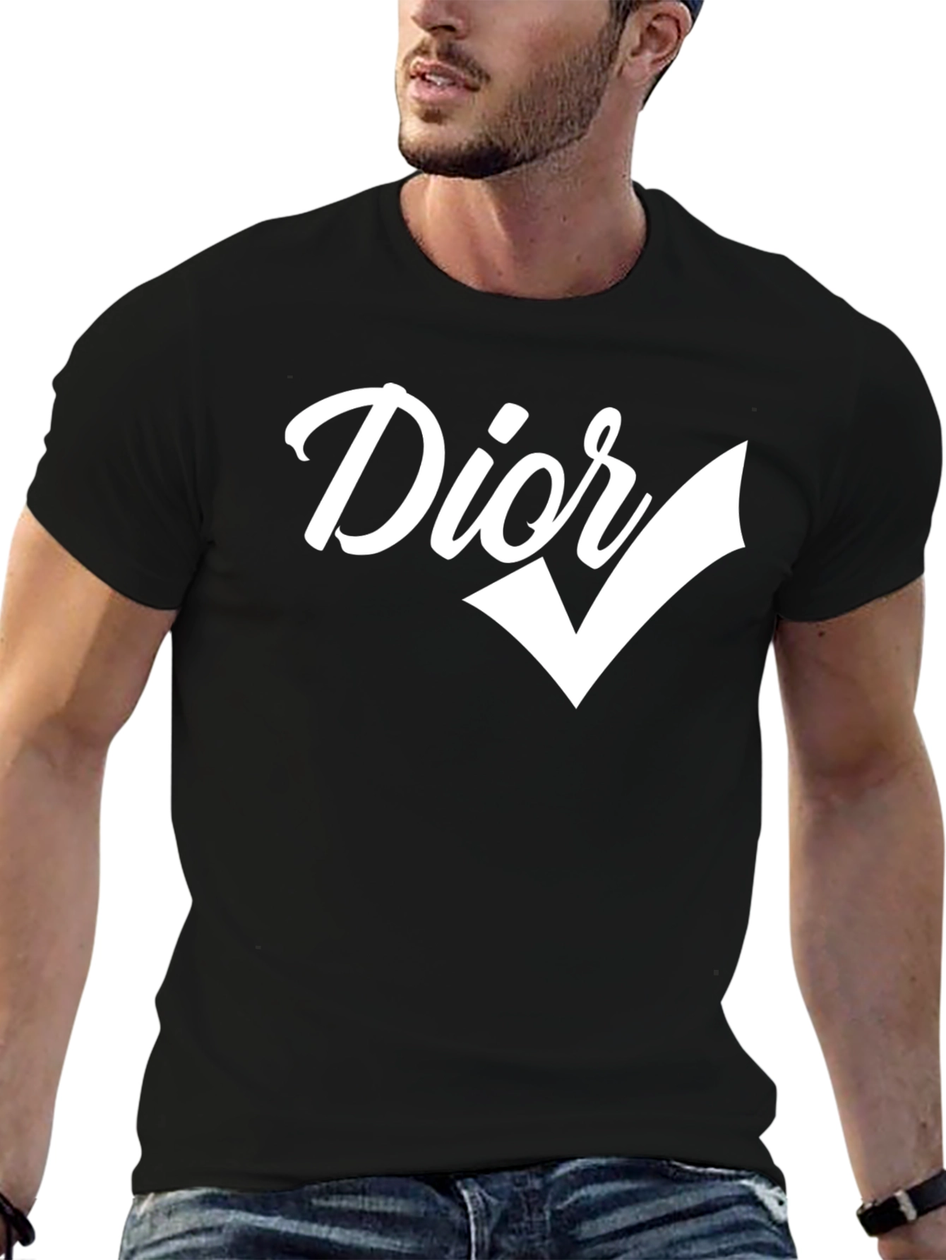 Dior Check Graphic Black T-Shirt