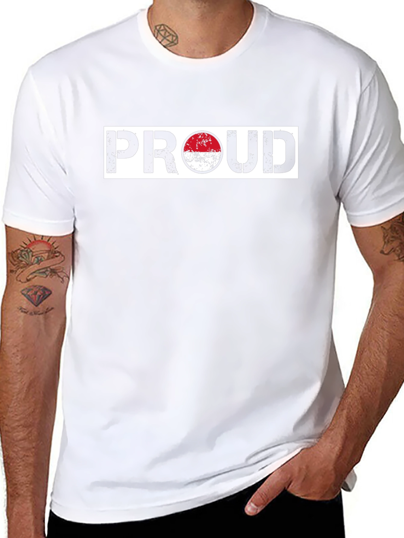 Proud Indonesia Flag Graphic Tee - Black