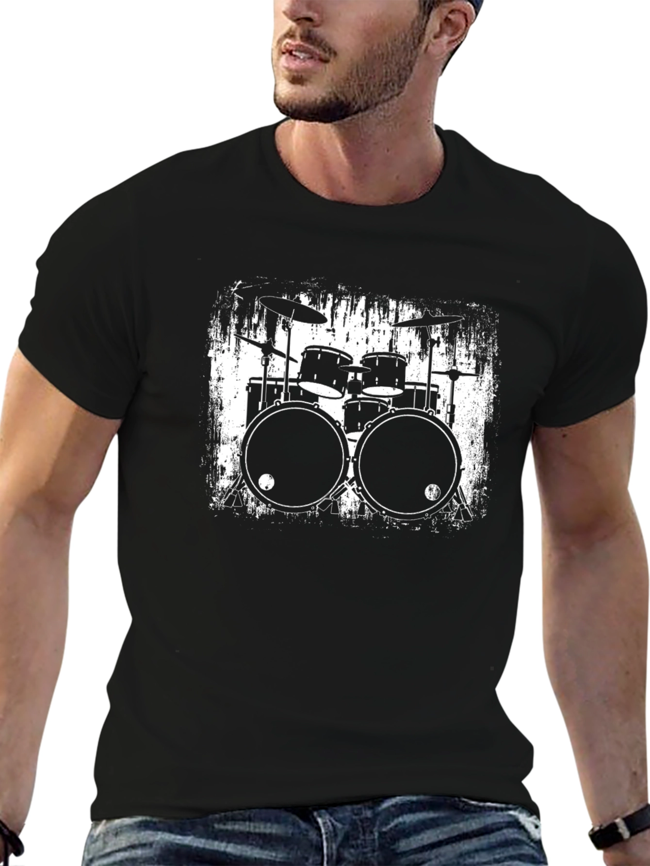 Drum Set Graphic Tee - Black