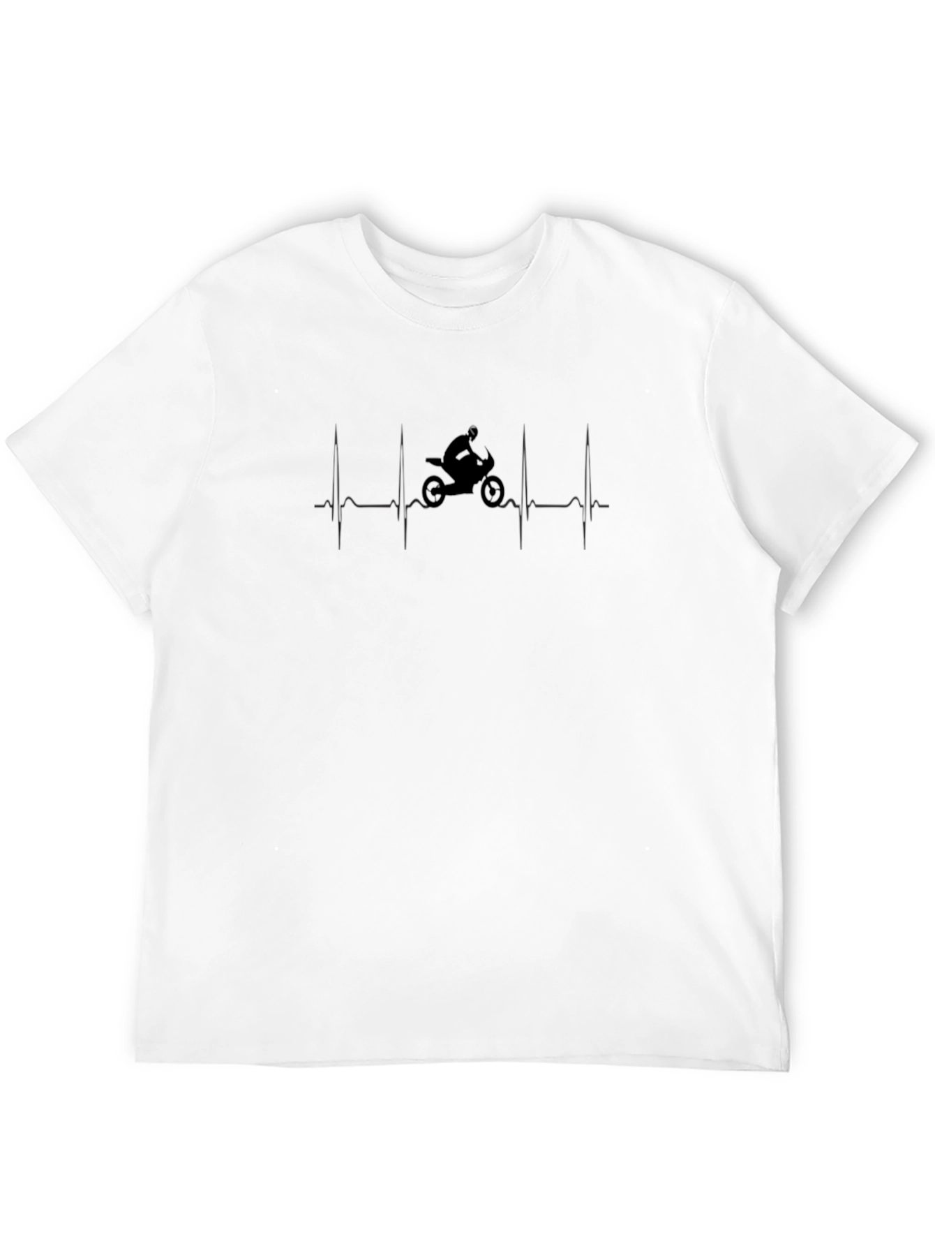 Motorcycle Heartbeat Graphic Tee - Ride Life!