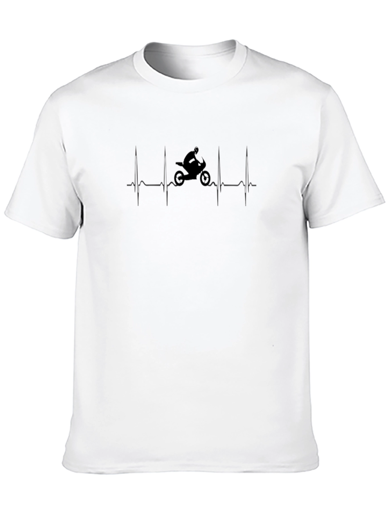 Motorcycle Heartbeat Graphic Tee - Ride Life!
