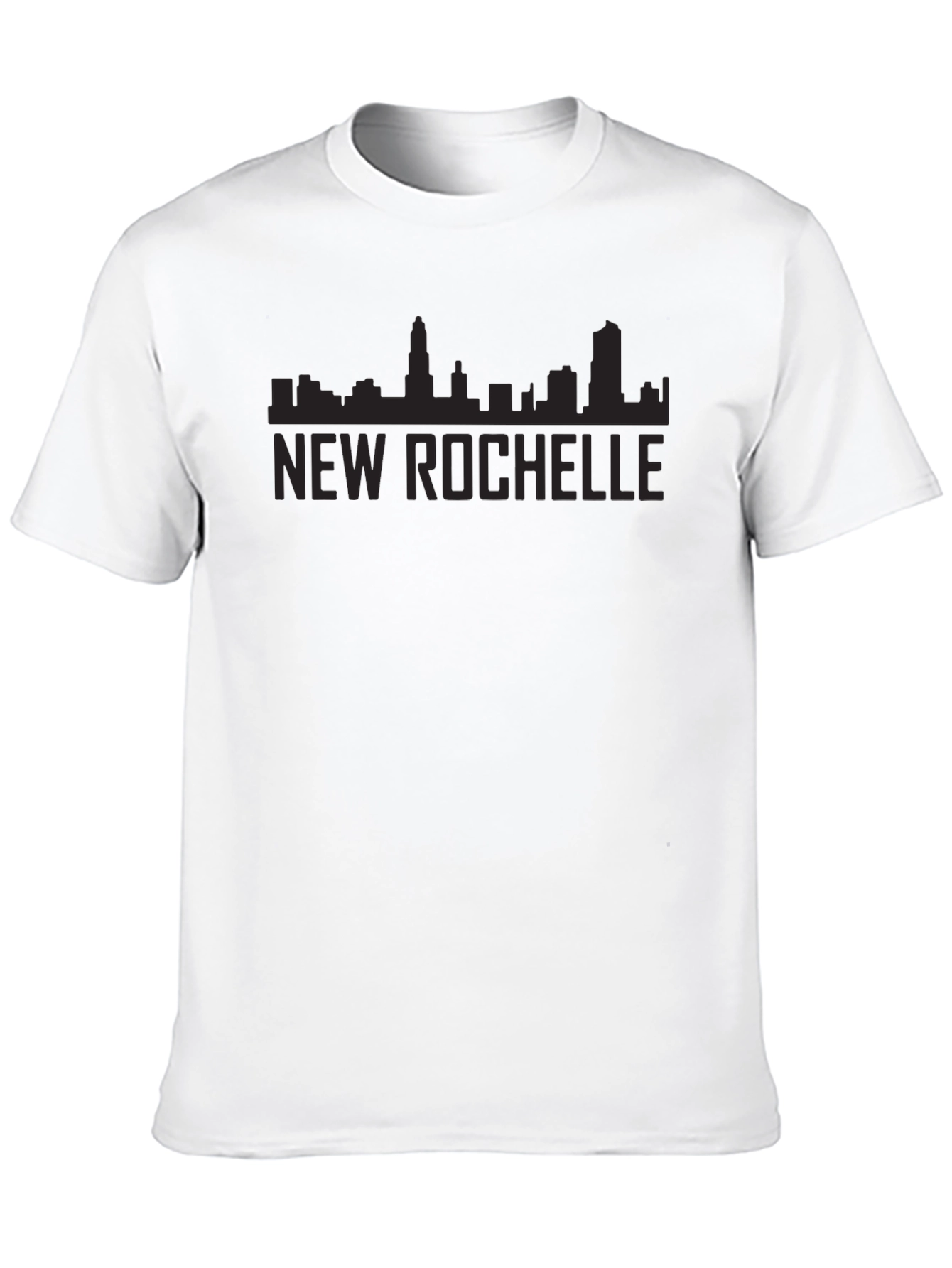 New Rochelle City Skyline Black Graphic Tee