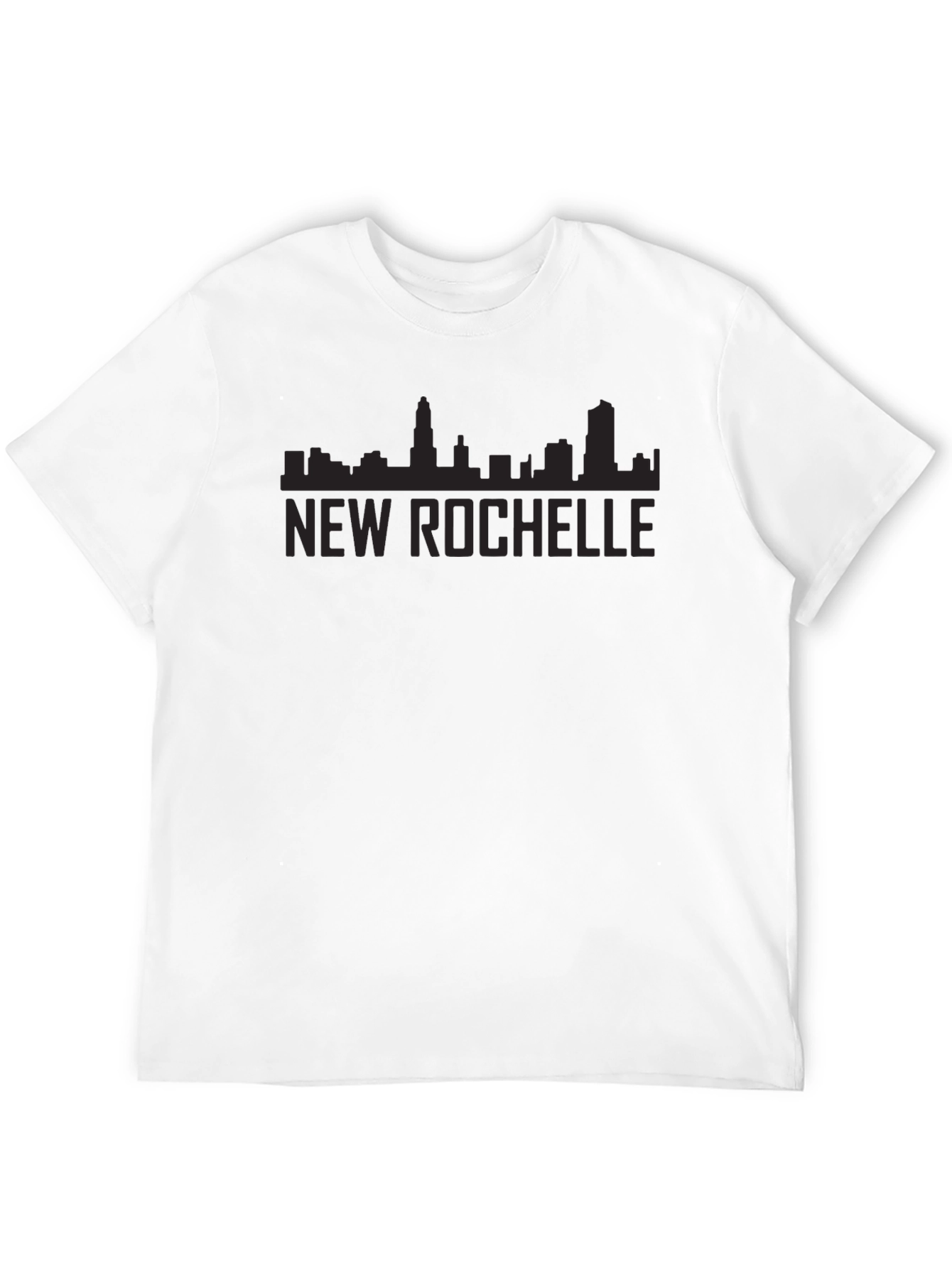 New Rochelle City Skyline Black Graphic Tee