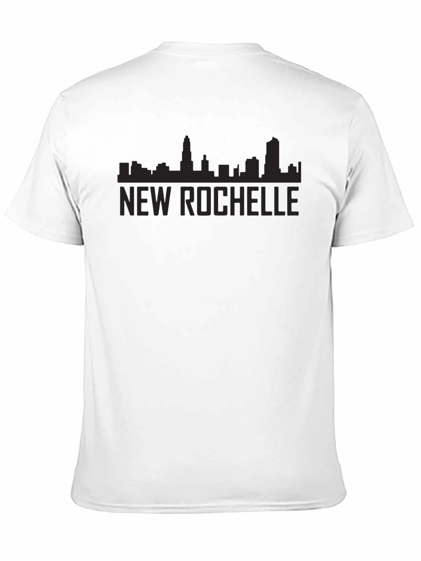New Rochelle City Skyline Black Graphic Tee