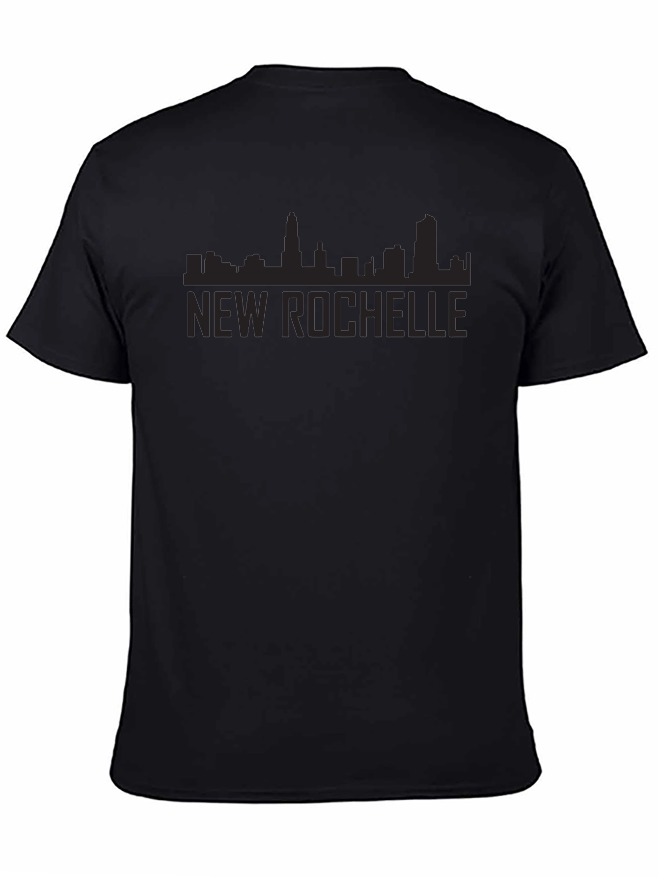 New Rochelle City Skyline Black Graphic Tee