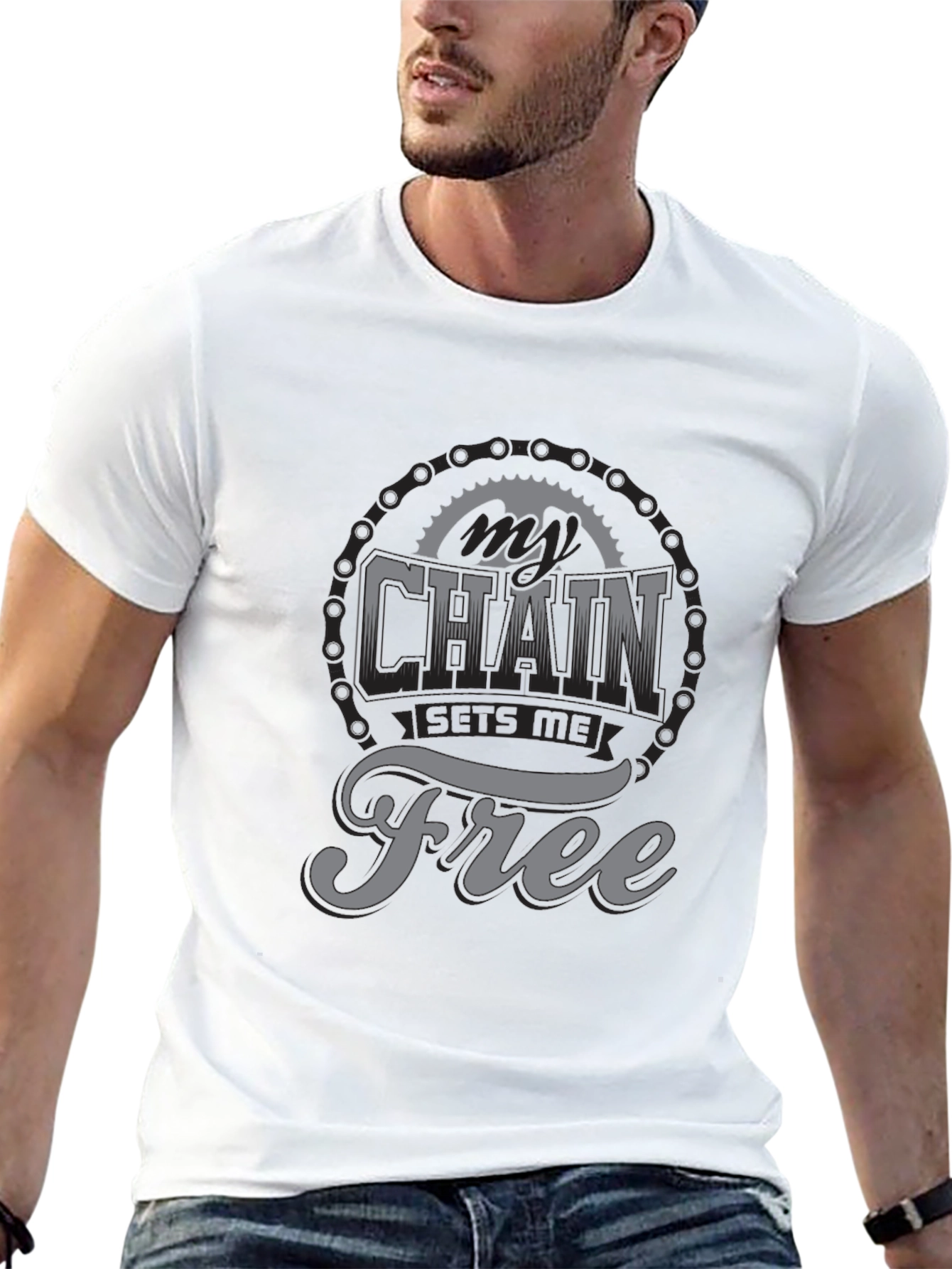 My Chain Sets Me Free T-Shirt - Biker Design