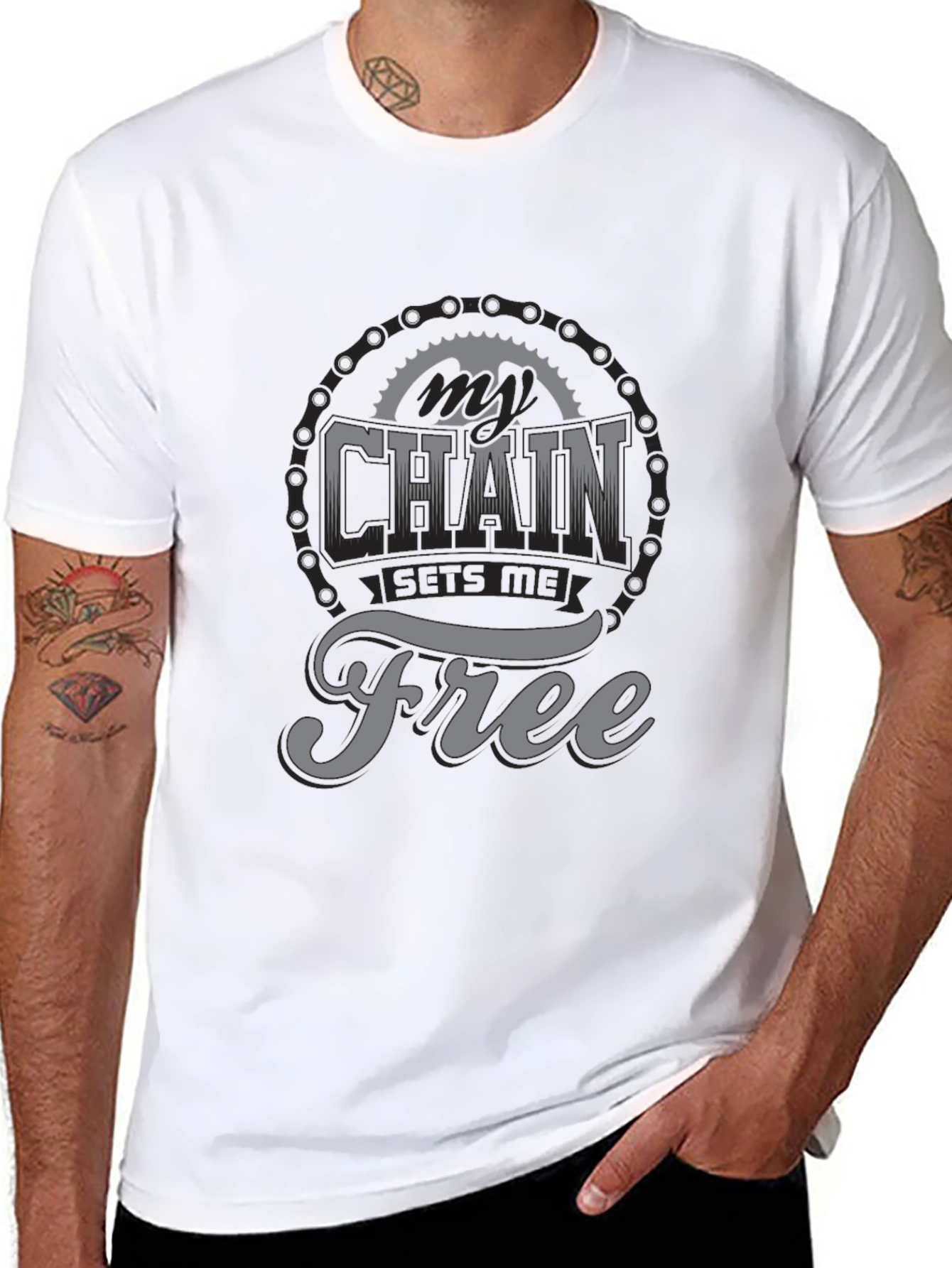 My Chain Sets Me Free T-Shirt - Biker Design