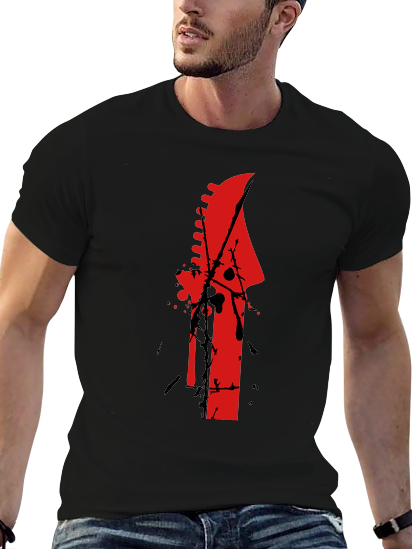 Edgy Guitar Headstock T-Shirt