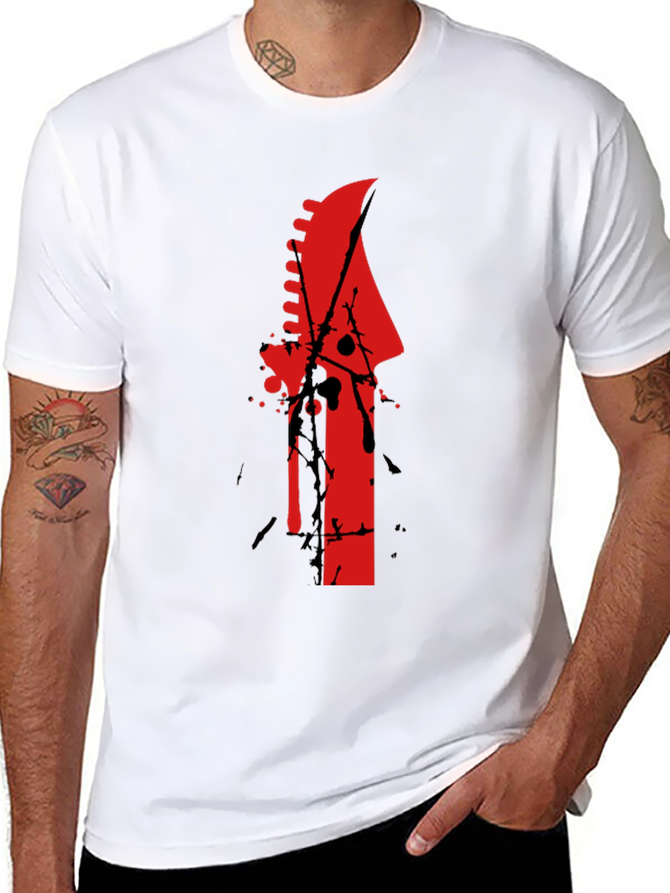 Edgy Guitar Headstock T-Shirt