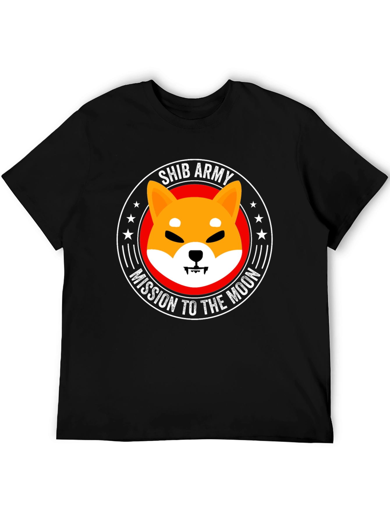 Shib Army Mission to the Moon Black T-Shirt
