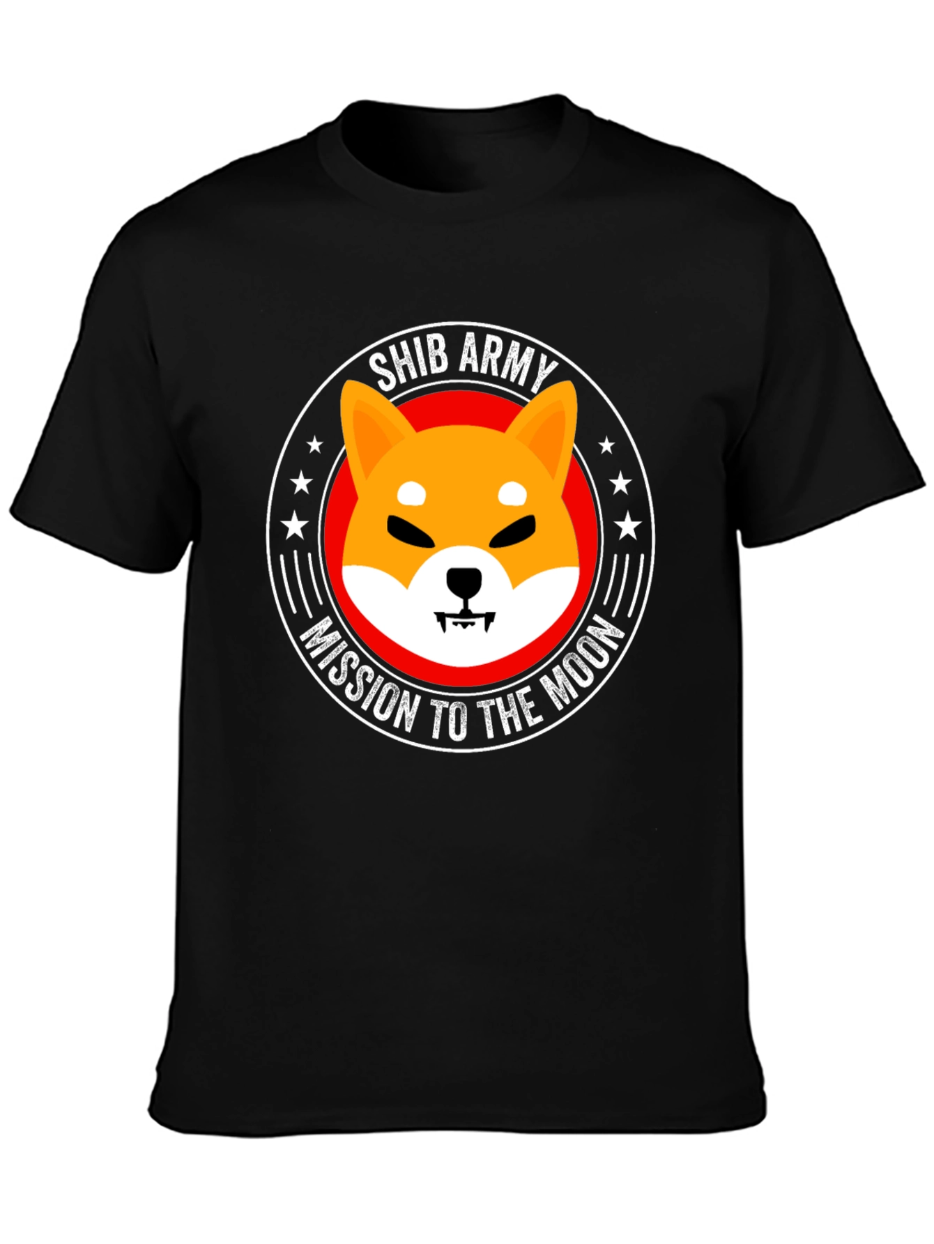 Shib Army Mission to the Moon Black T-Shirt