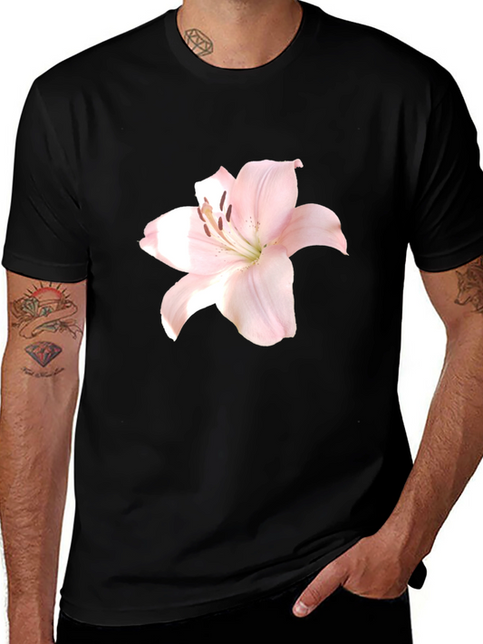 Floral Print T-Shirt - Black Stylish Casual Wear