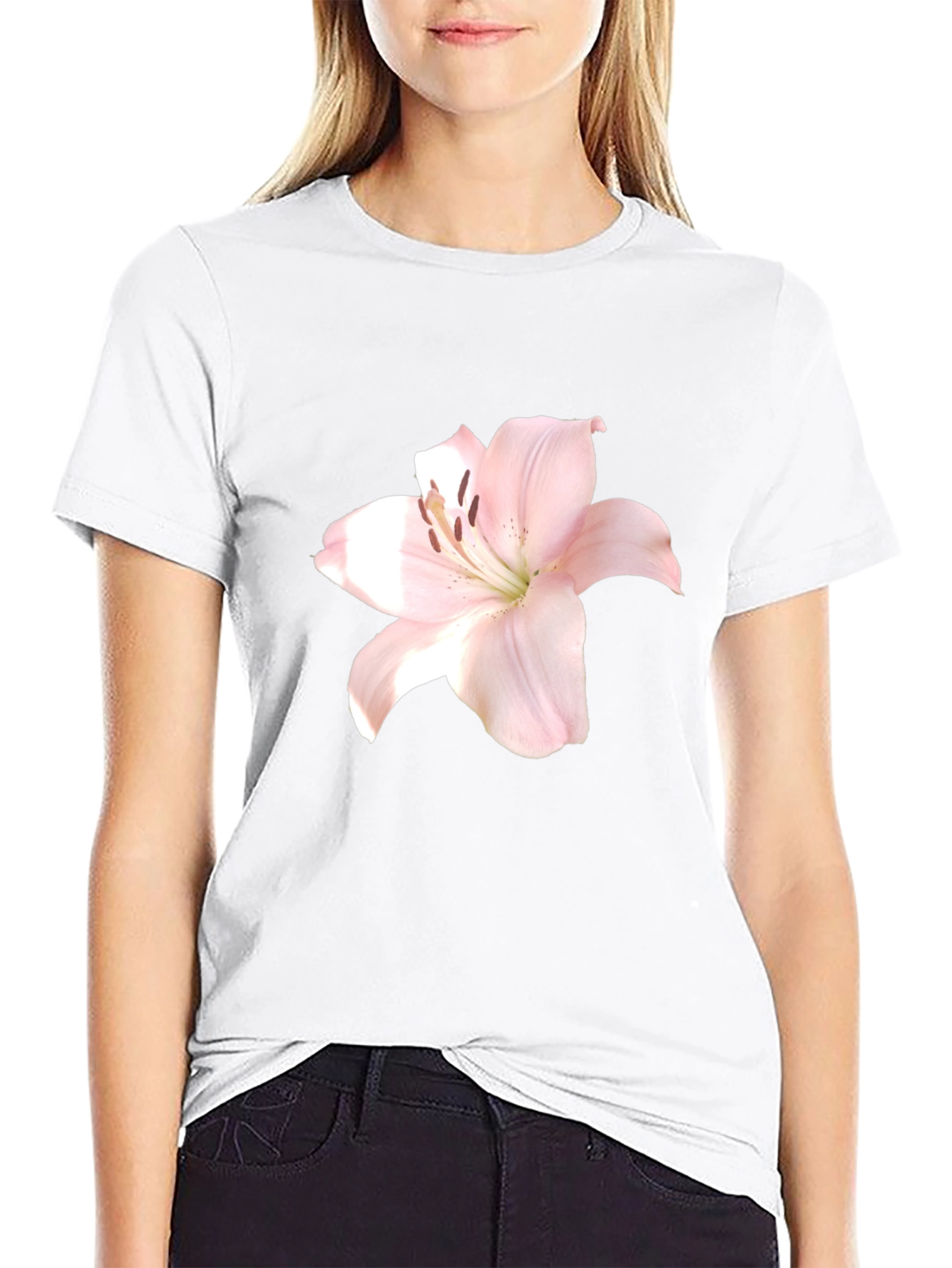 Floral Print T-Shirt - Black Stylish Casual Wear