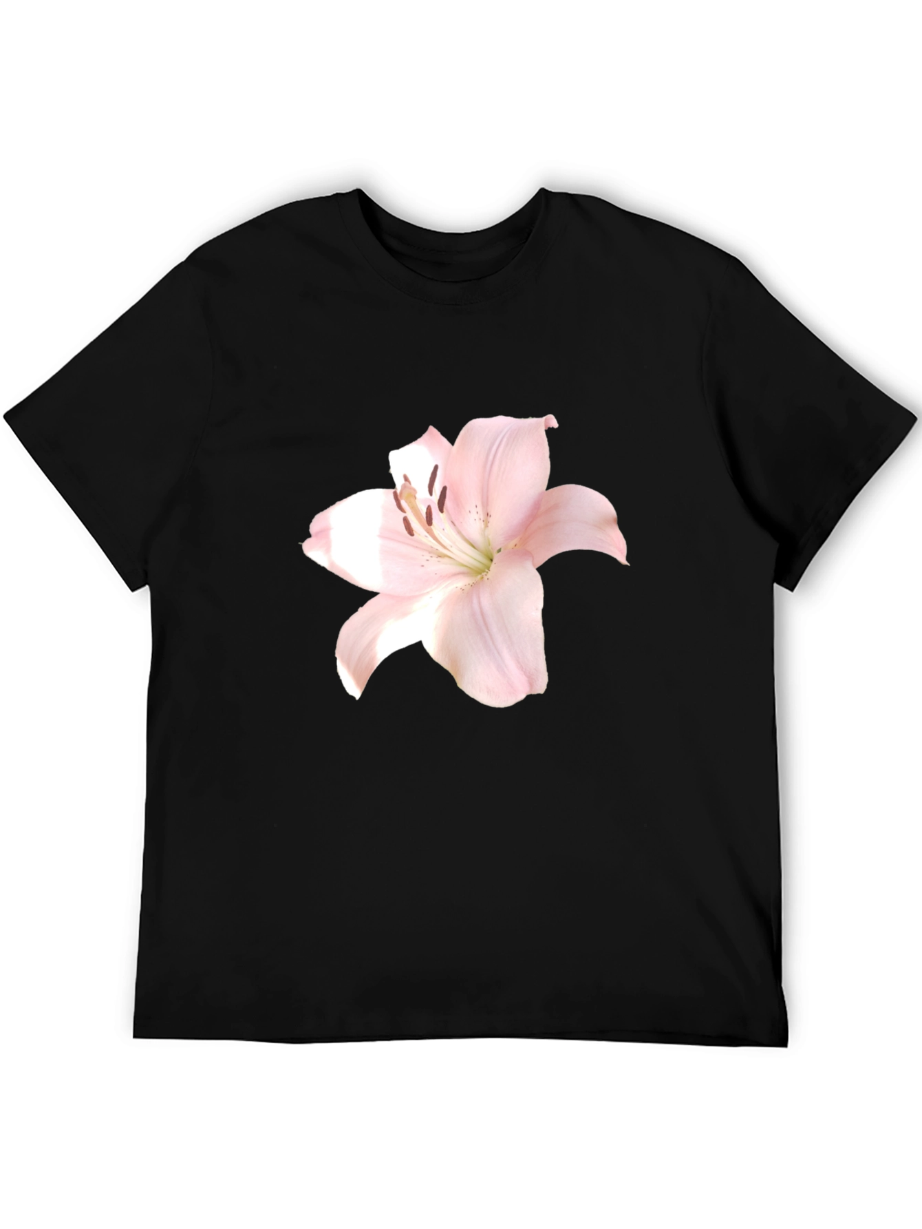 Floral Print T-Shirt - Black Stylish Casual Wear